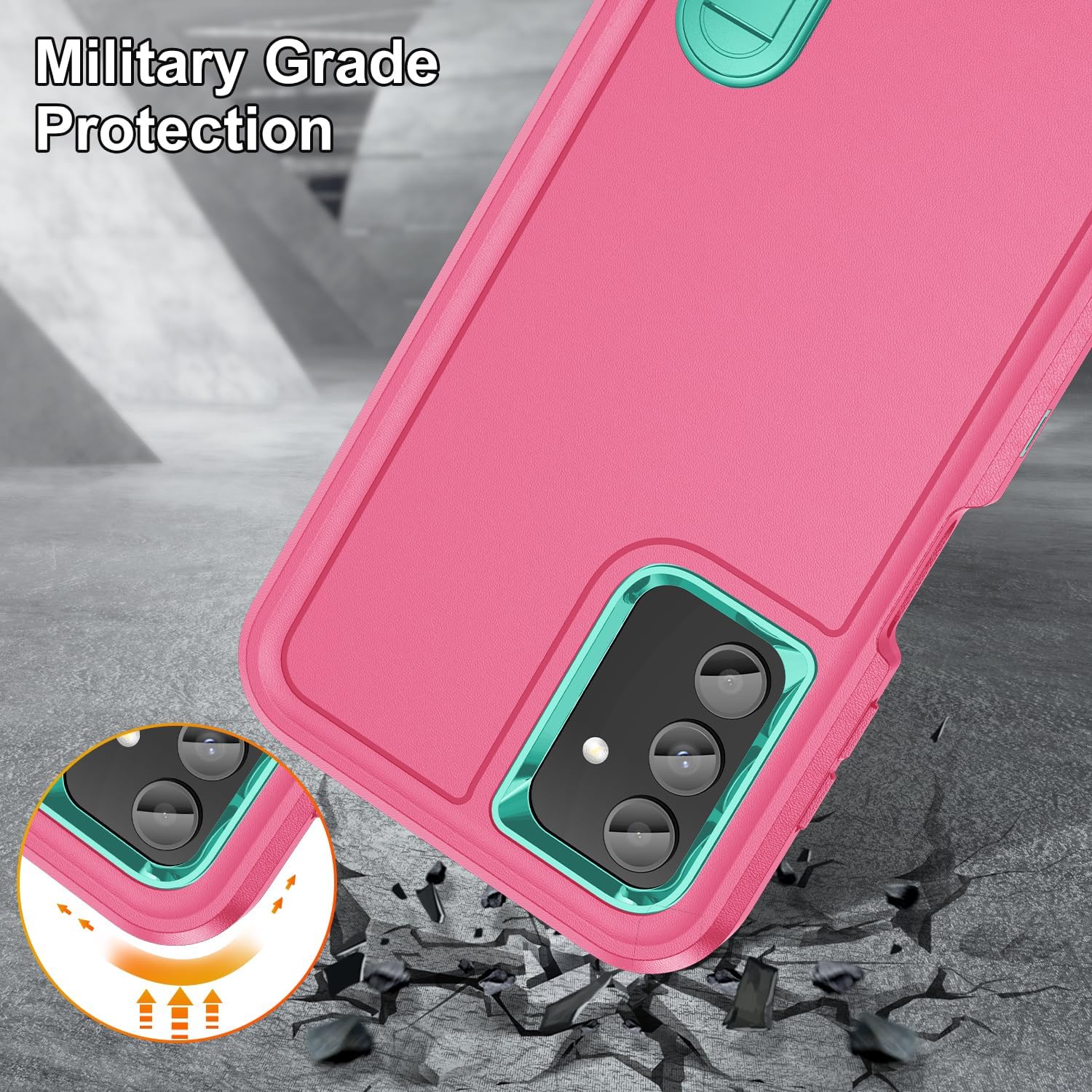 Funda para Samsung Galaxy A13 5G, Samsung A13 5G con soporte integrado, a prueba de golpes, polvo y caídas, grado militar, funda protectora de grado