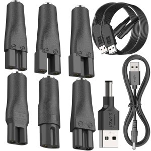 10 adaptadores de cable de alimentación USB de repuesto de 5 V compatibles con varios tipos de cortapelos, cortadoras de barba, afeitadoras, 10 adaptadores de cable de alimentación USB de repuesto de 5 V compatibles con varios tipos de cortapelos, cortadoras de barba, afeitadoras,