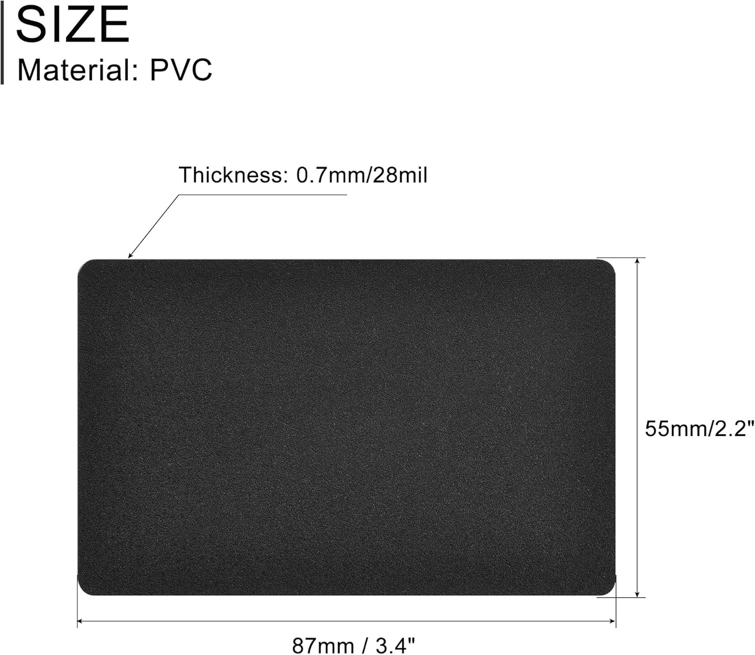 MECCANIXITY Tarjetas de PVC en blanco de plástico negro de 28 mil para impresora de tarjetas de identificación, calidad gráfica, paquete de 50