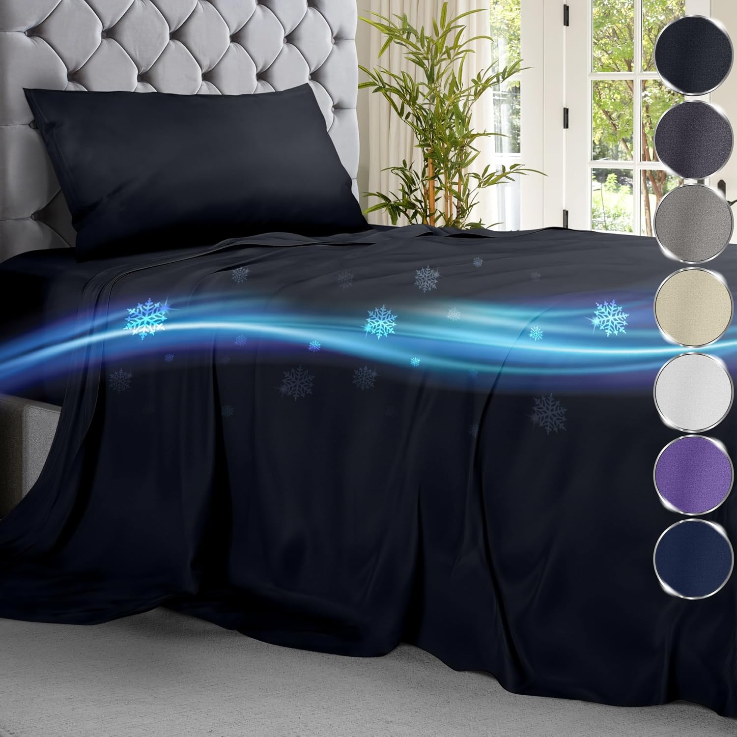 DECOLURE Juego de sábanas refrescantes para cama individual, 3 piezas, lujosas y ultrasuaves para personas que duermen con calor, cómodas sábanas de