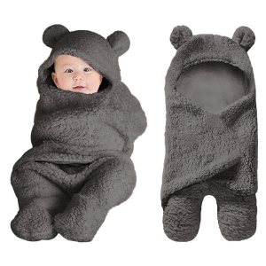 XMWEALTHY – Manta de peluche para recién nacidos, Lindo, talla única , Gris oscuro XMWEALTHY – Manta de peluche para recién nacidos, Lindo, talla única , Gris oscuro