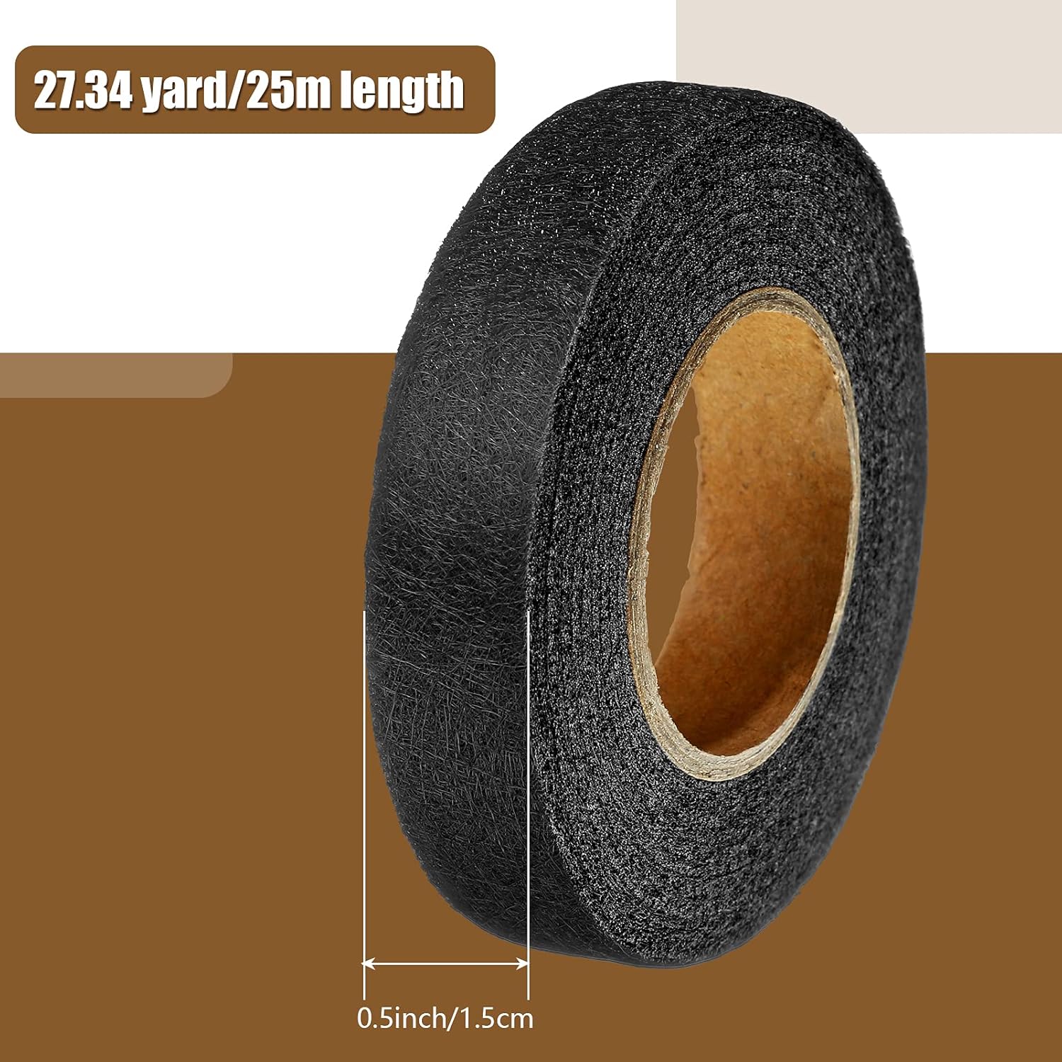 Outus 2 rollos de cinta de fusión de tela adhesiva para el dobladillo, cinta adhesiva para planchar cada 12 pulgada (negro claro, negro pesado, 27