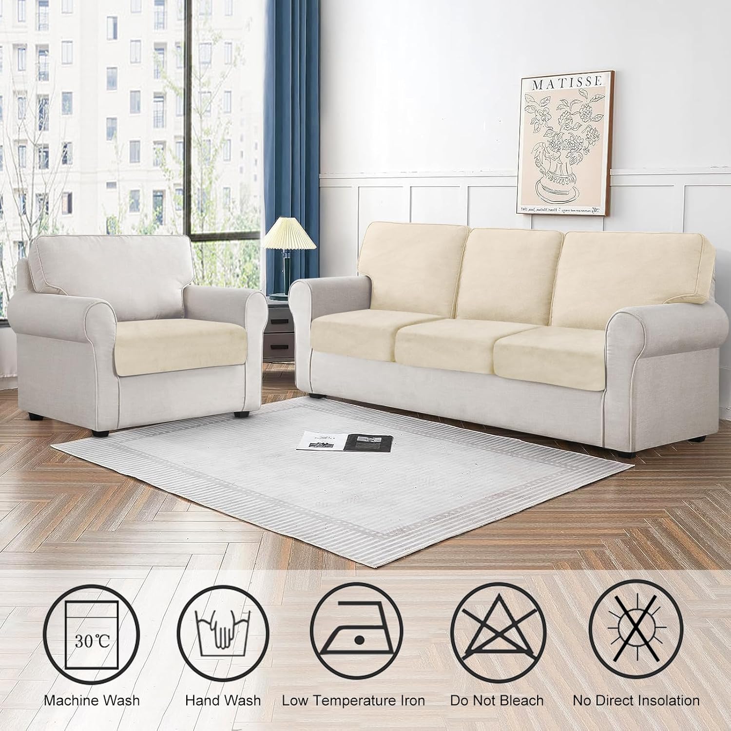 BT.WA Funda de cojín de terciopelo para sofá, 1 pieza, funda elástica para sillón seccional, fundas para sofá seccional separado, protector de