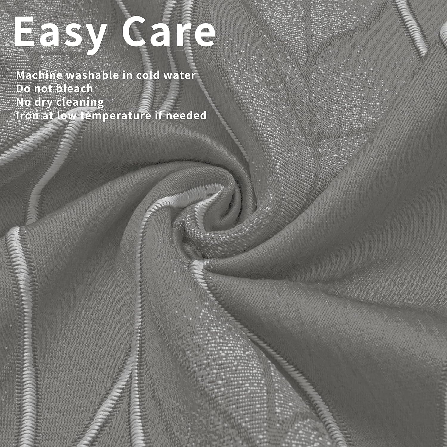 Easy-Going Cortina opaca 100 % jacquard 3D, elegante textura con bloqueo de luz, para sala de estar, lujosa cortina gruesa que reduce el ruido, 2