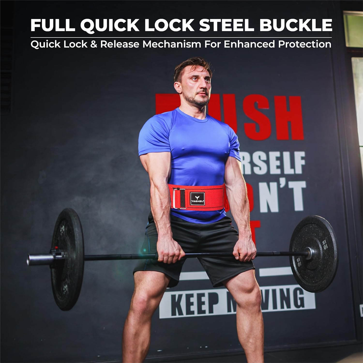 Quick Locking Weight Lifting Belt – Adjustable Lifting Belt for Powerlifting, Squat, Deadlift and Back Support, 4 inch Gym Belt for Men and Women
