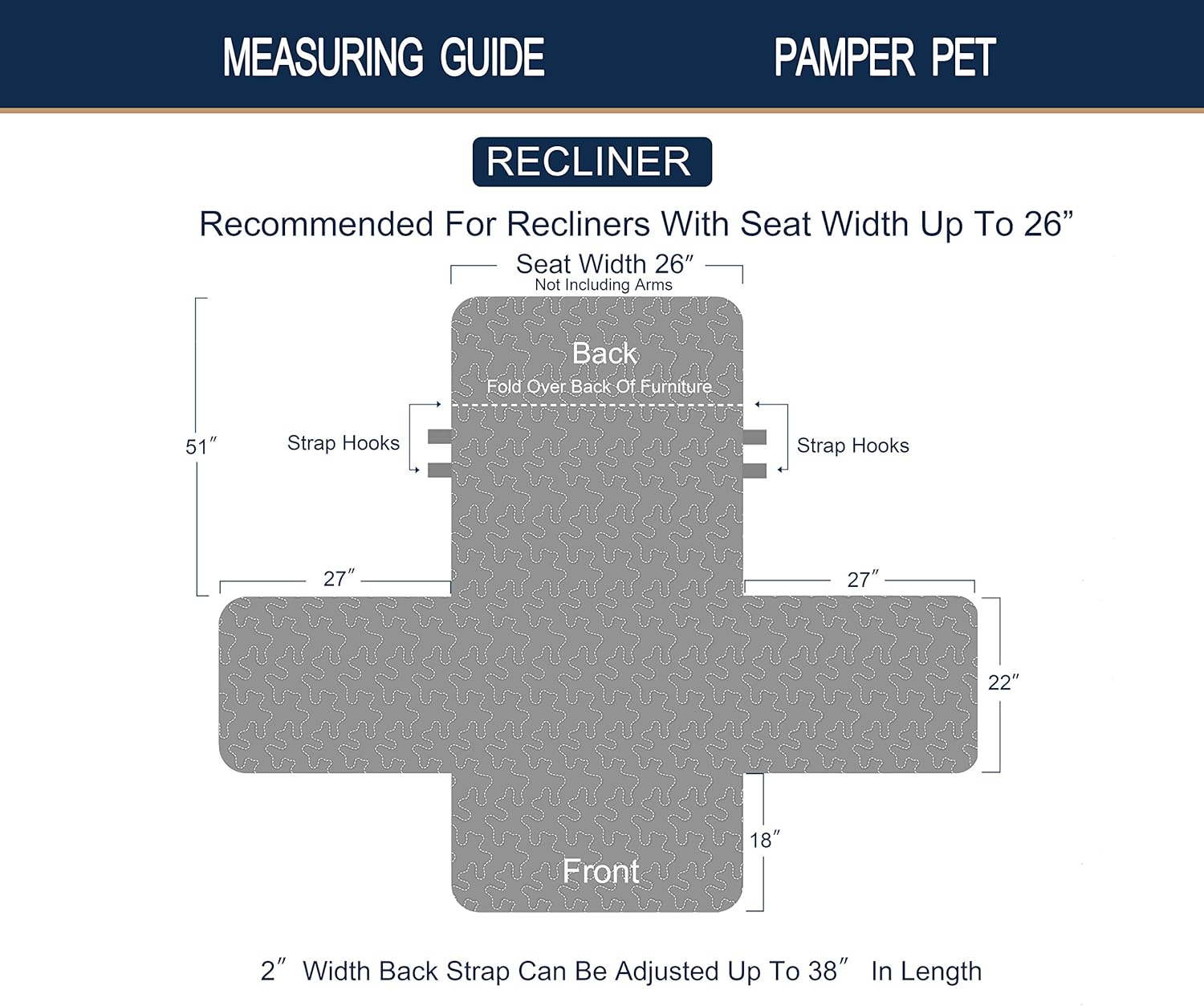 Brilliant Sunshine Funda reclinable acolchada tradicional de rosa y salvia, 26 pulgadas de ancho de asiento, protector de muebles antideslizante,