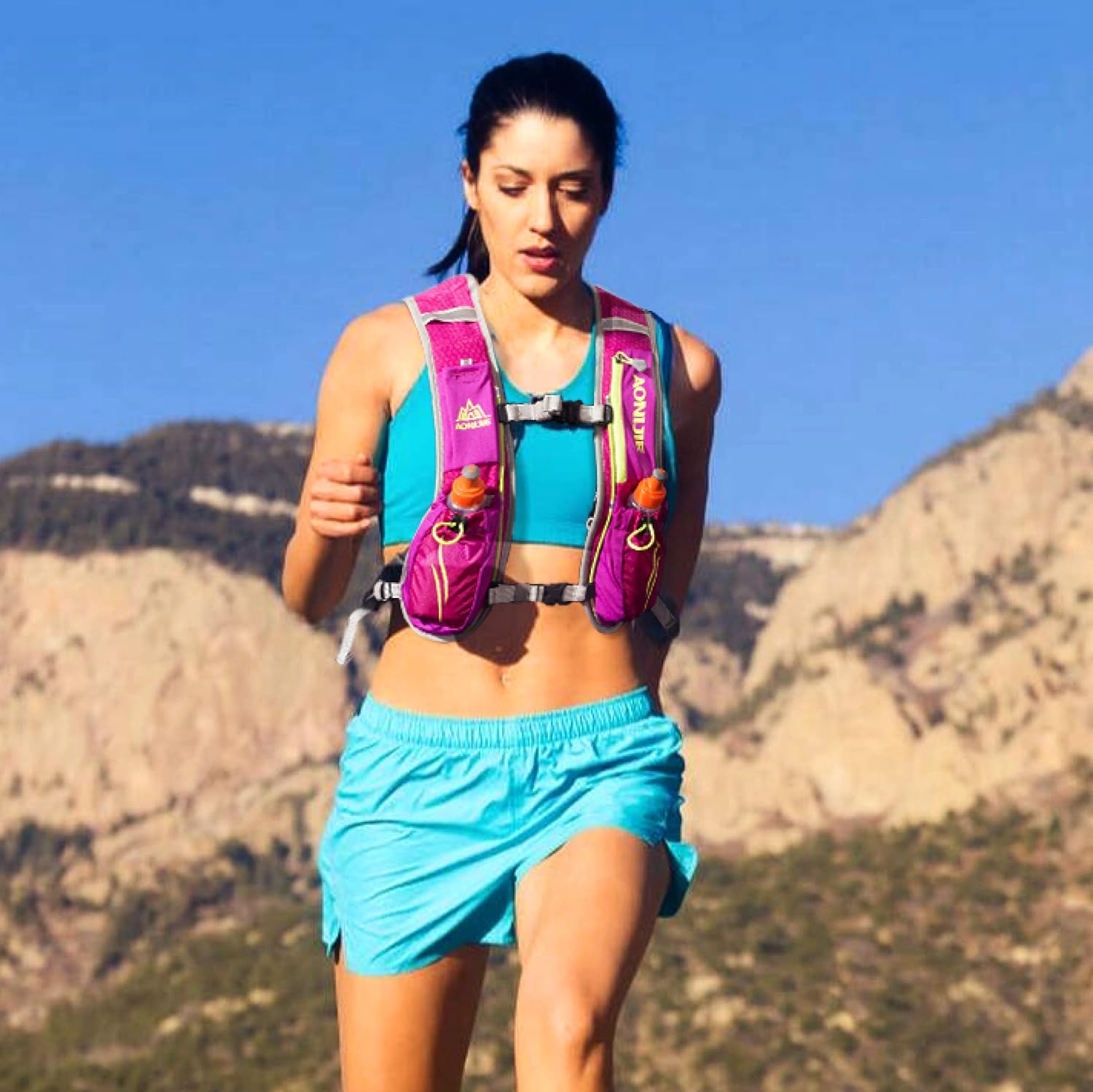 Azarxis Mochila de hidratación 5L 5.5L Chaleco para correr para mujeres y hombres Maratón Trail Race Jogging Ciclismo Senderismo