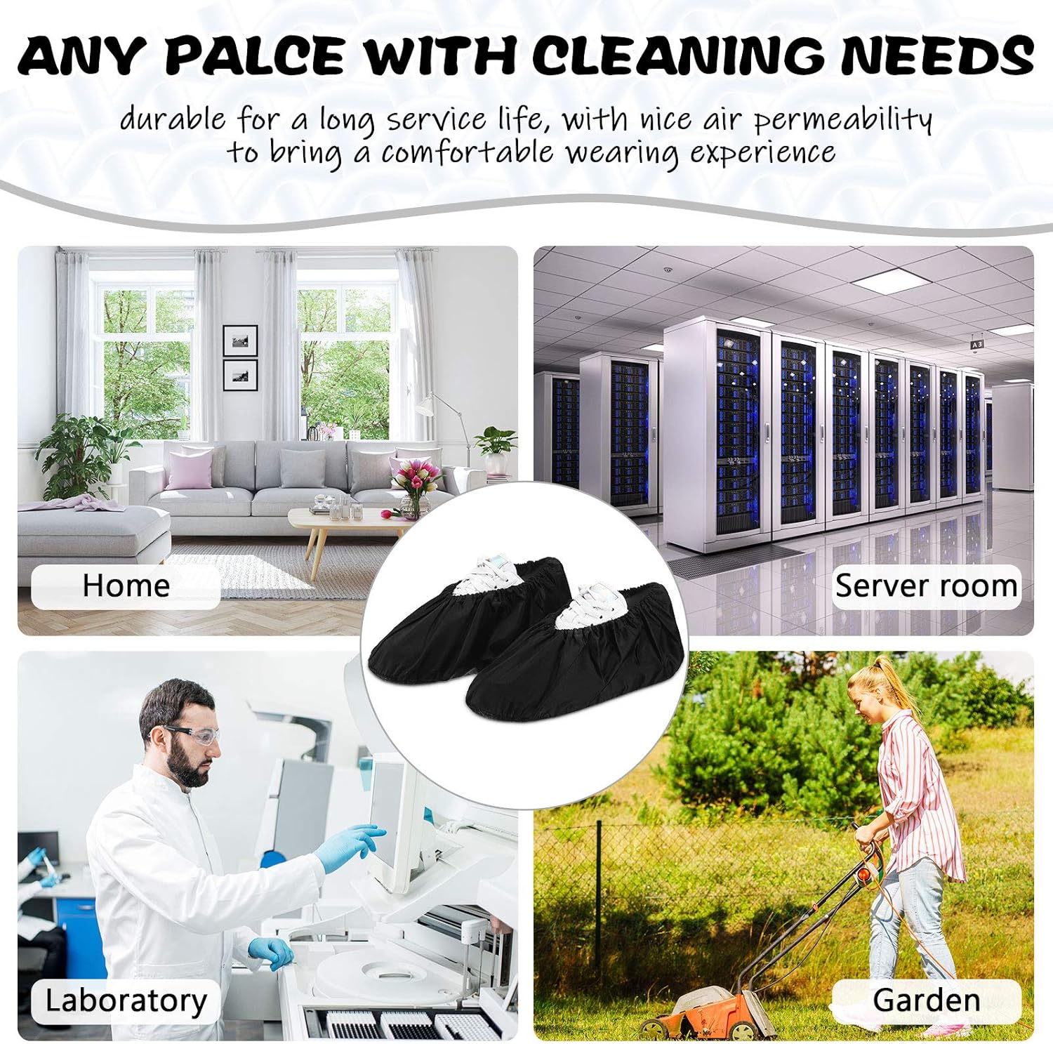 12 pares de fundas reutilizables para zapatos, antideslizantes, impermeables, elásticas, cómodas, a prueba de polvo, lavables a máquina, para el