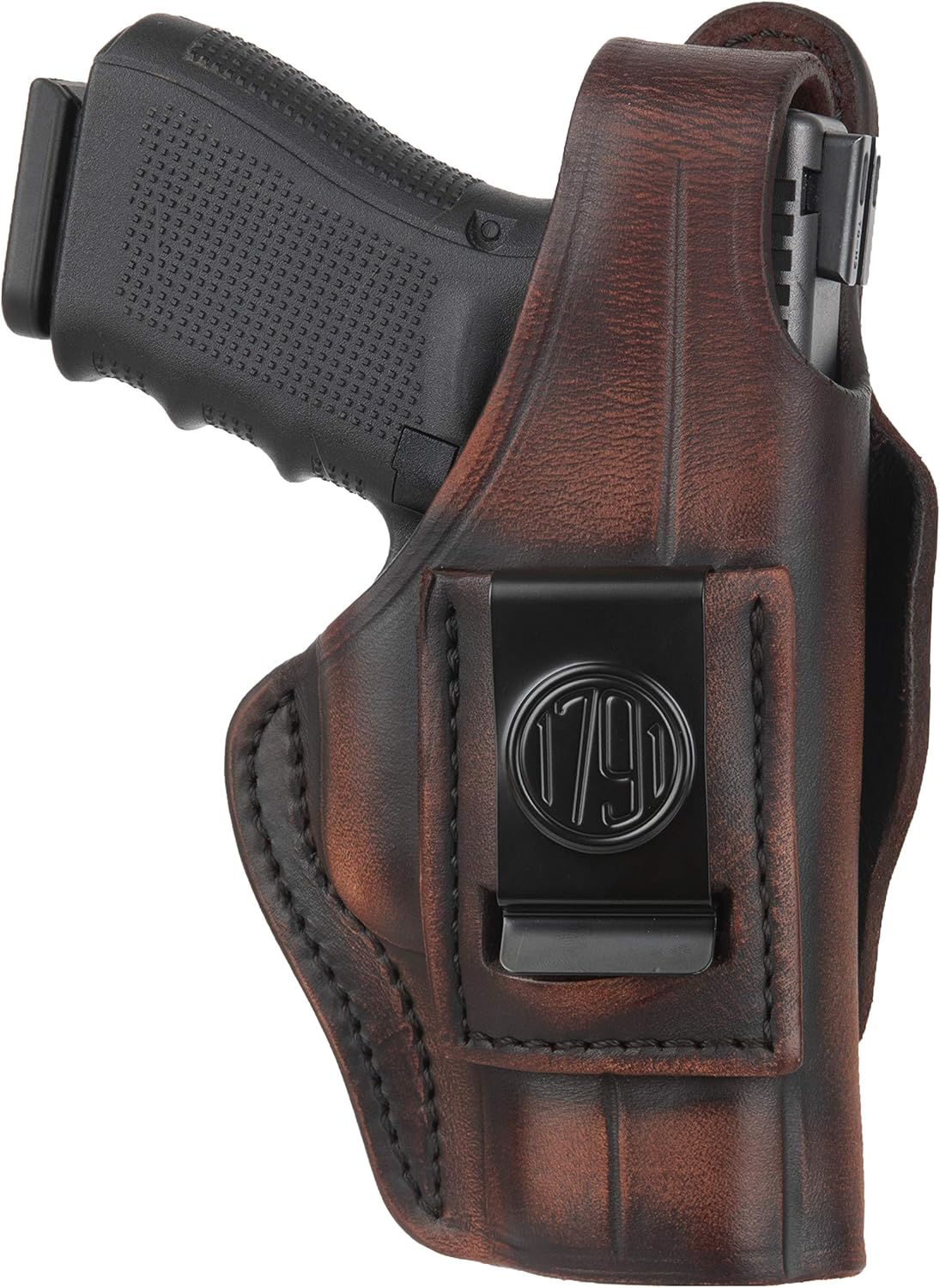 1791 GUNLEATHER Funda de piel para pistola de mano derecha OWB e IWB, compatible con Glock 17 19 22 23 32, Ruger SR9 SR22, Sig P225 P299, SW MP9