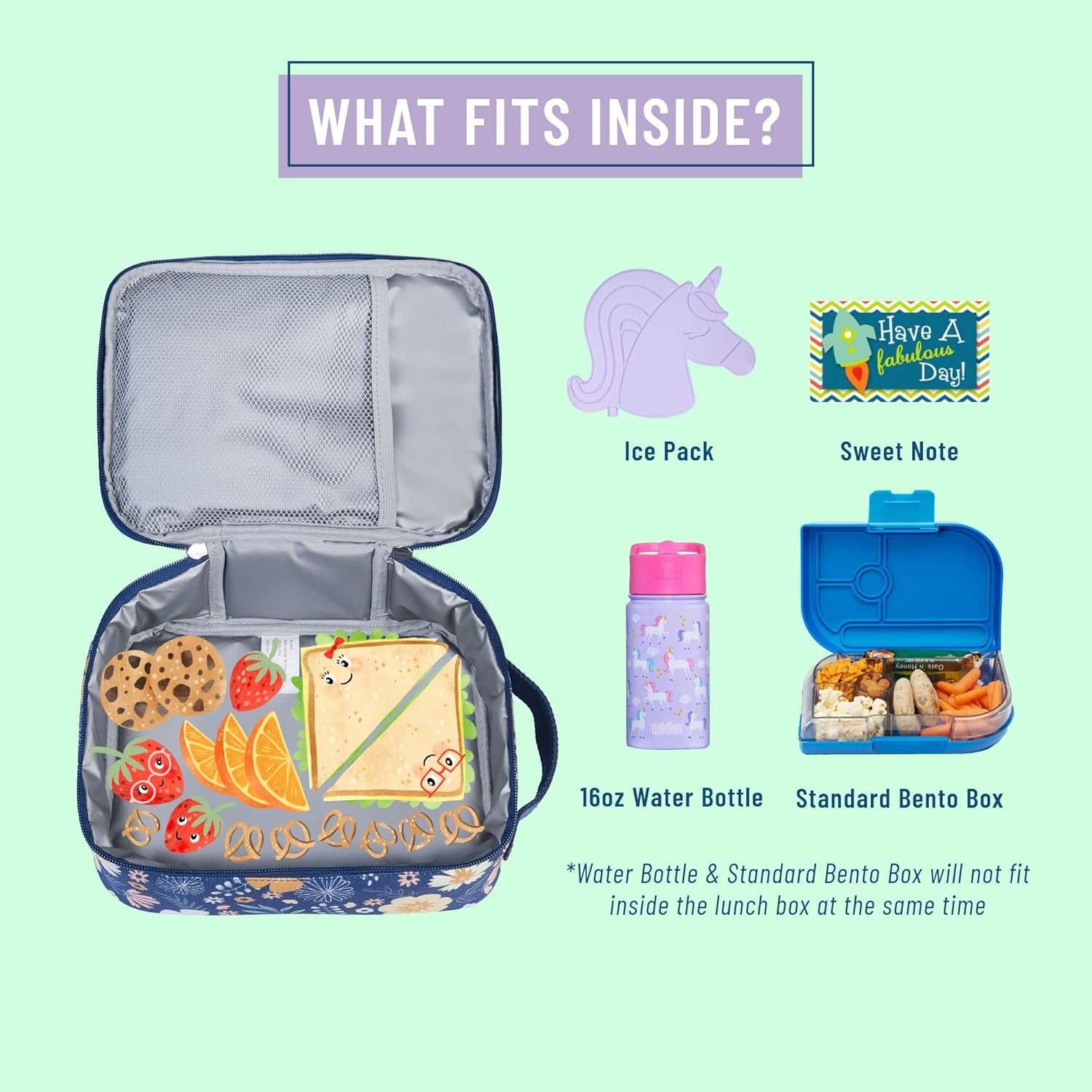 Wildkin Lonchera ecológica para niños y niñas, perfecta para la lonchera reutilizable con estilo elemental, mantiene tu comida fresca para la