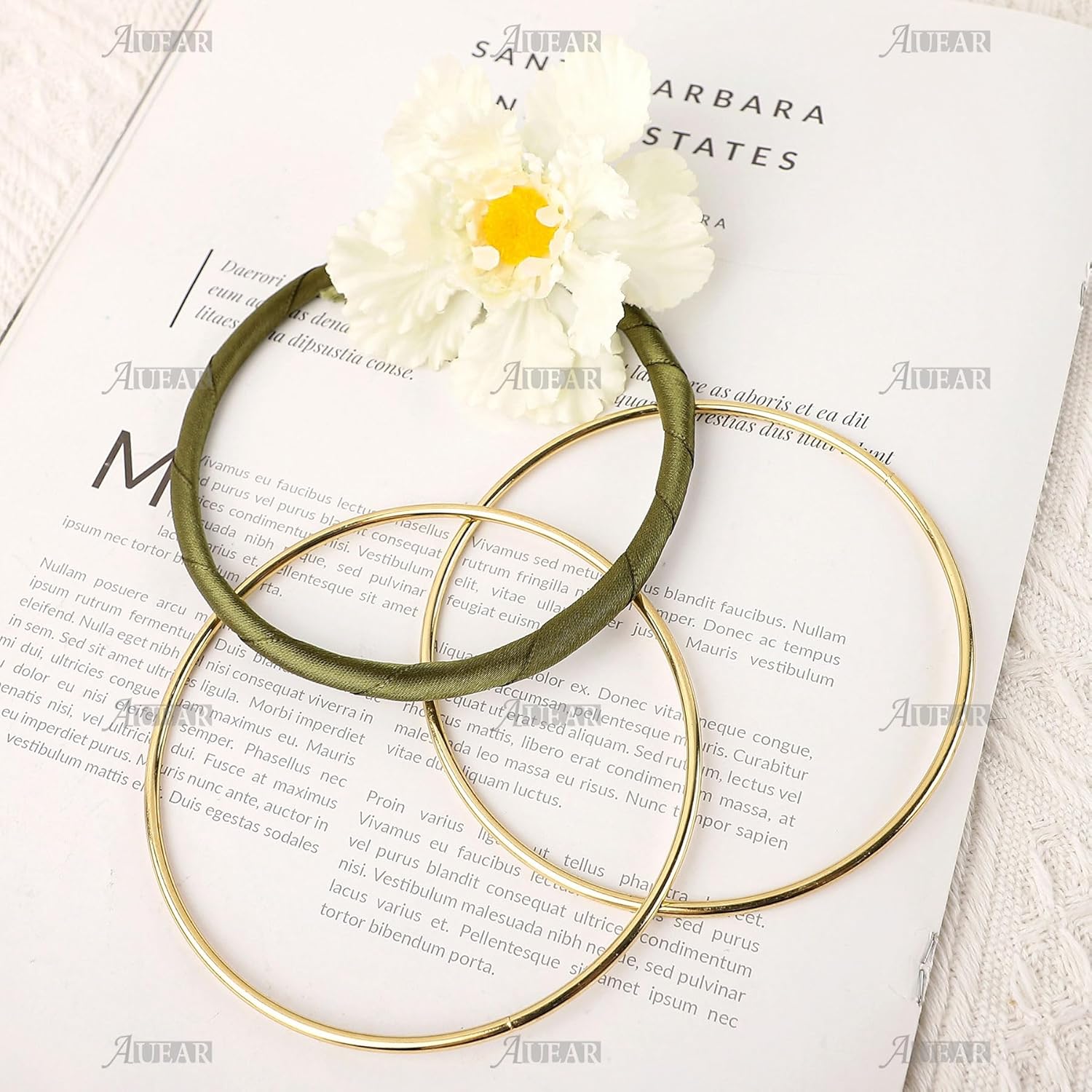 AUEAR, Paquete de 10 anillos de metal dorado de 4 pulgadas para atrapasueños de macramé para decoración de mesa