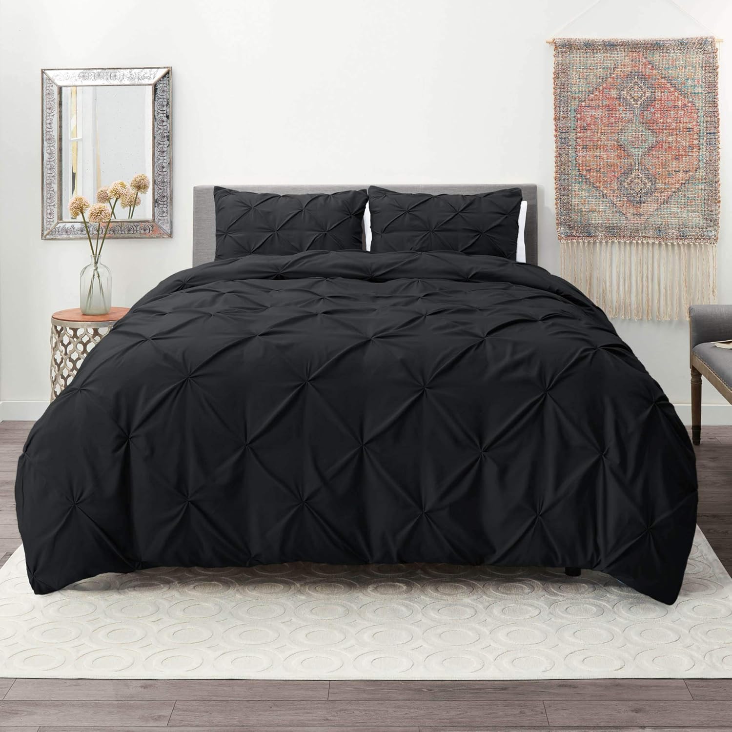 Nestl Bedding Juego de funda de edredón, 3 piezas, plisado