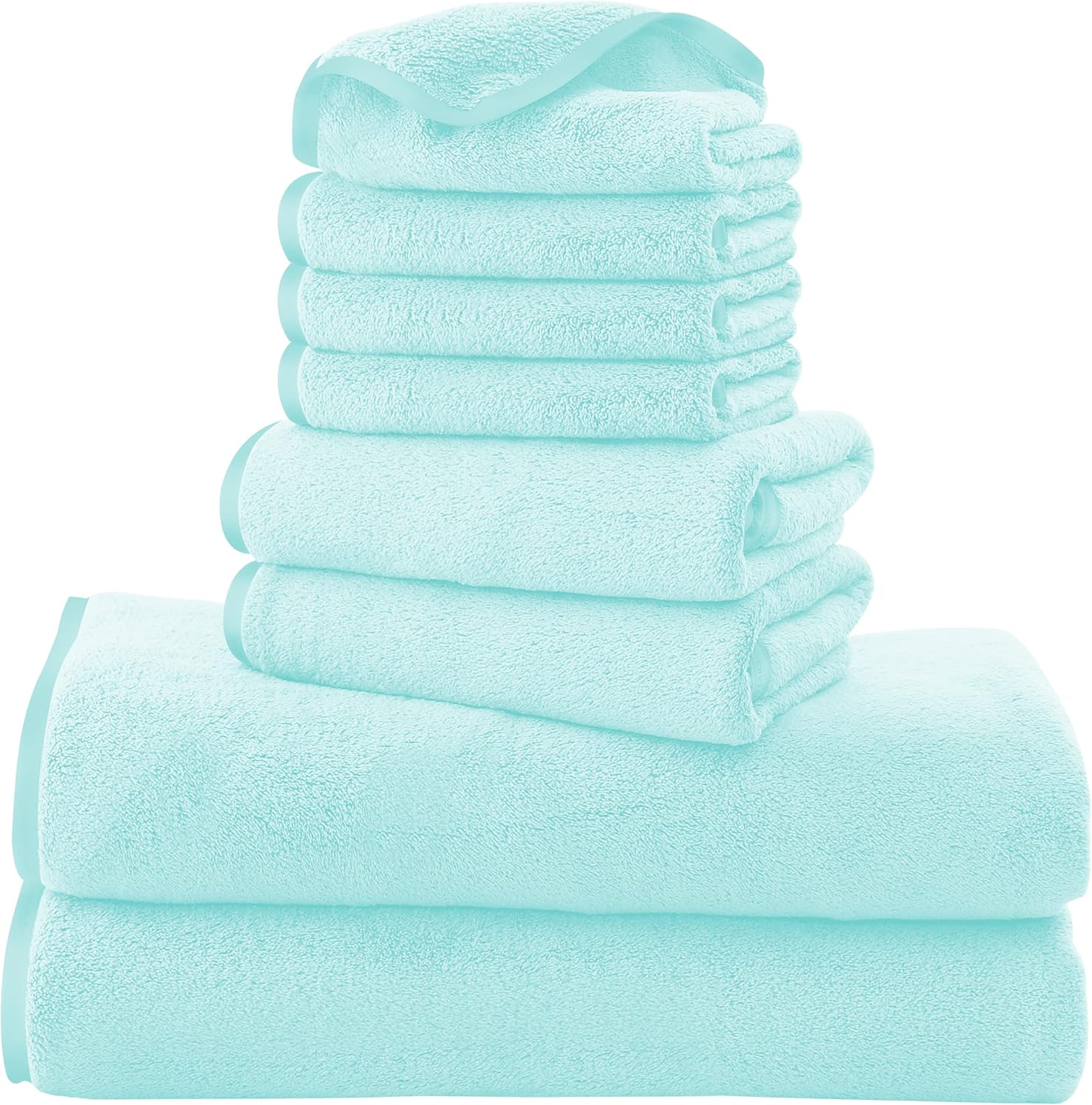 Juego de toallas de microfibra de 8 piezas, 2 toallas de baño, 2 toallas de mano y 4 paños de lavado, toallas ultra suaves y altamente absorbentes