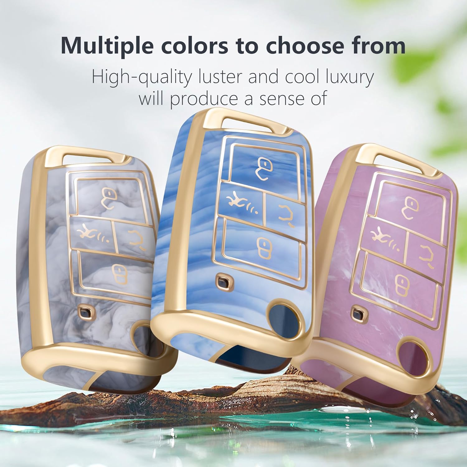 Funda para llavero VW Volkswagen con llavero apto para VW Volkswagen Arteon Atlas Golf Jetta Passat Tiguan Smart Key Case