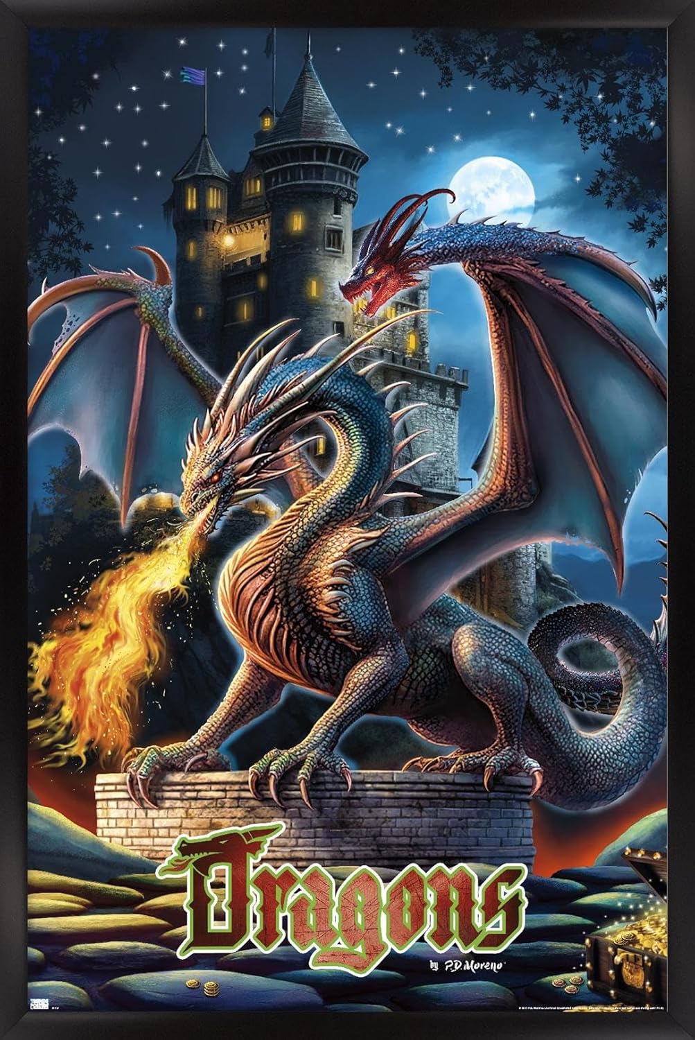 Trends International PD Moreno – Póster de pared del castillo del dragón