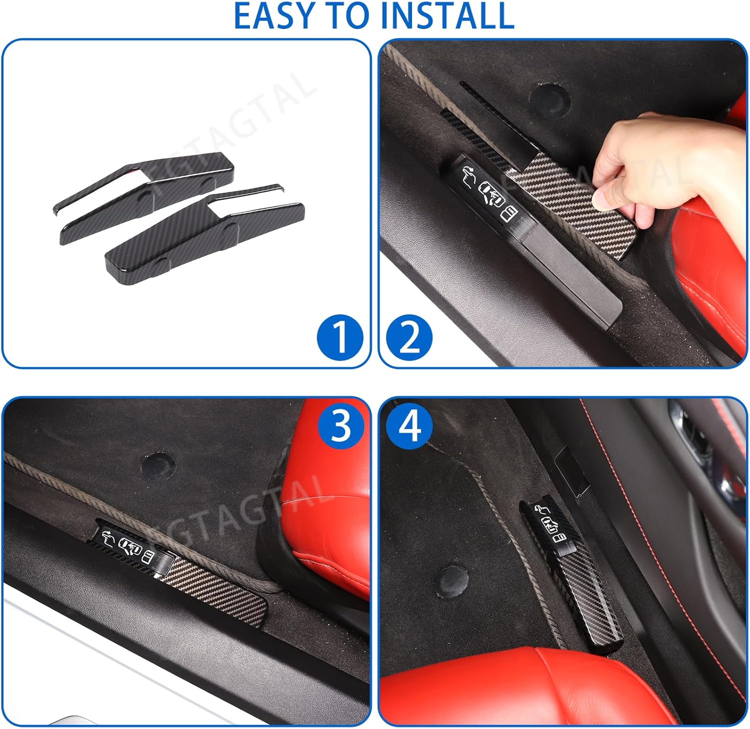 Tapacubos para interruptor de apertura forzada de puerta compatibles con Chevrolet Corvette C8 Stingray 2020-2024, accesorios adhesivos para