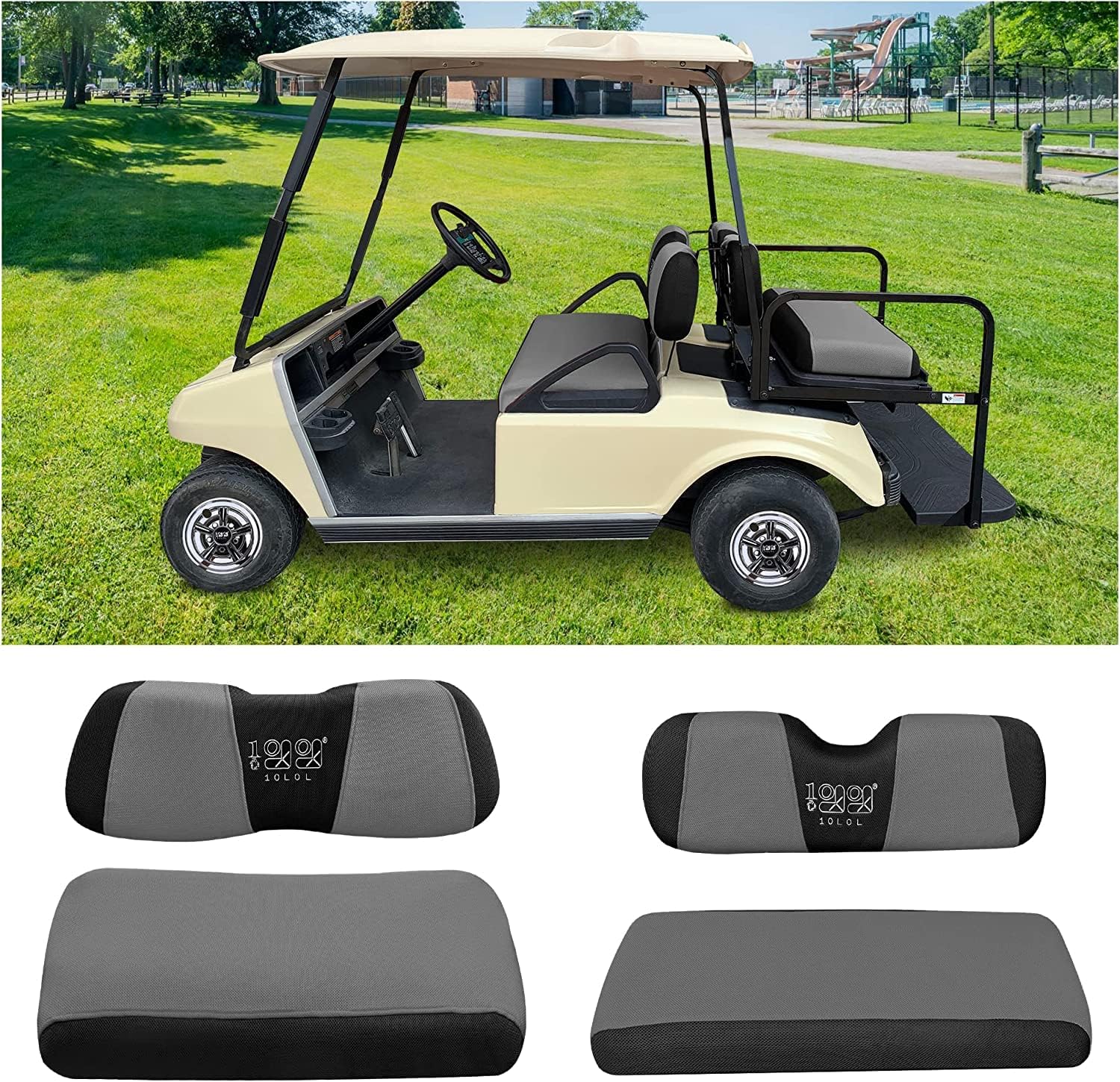 Juego de fundas de asiento delantero y trasero para carrito de golf para Club Car DS y EZGO RXV TXT, viste tu viejo asiento de carrito de golf –