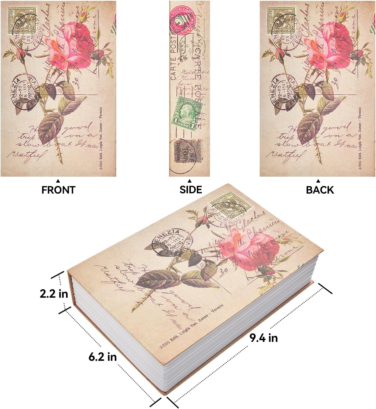 Caja fuerte con cerradura para libros, color rosa caja secreta Ohuhu con compartimento secreto, pequeña caja fuerte para el hogar, caja de libros