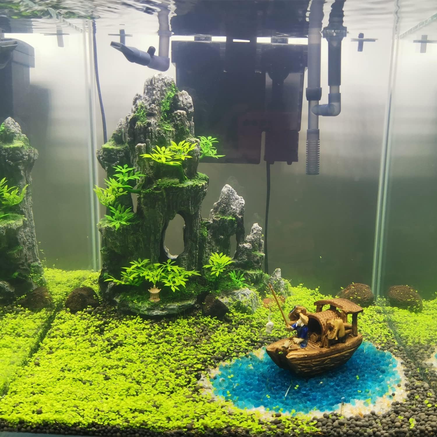 Planta de acuario viva, hierba de agua con semillas, 1 onza de agua dulce acuática, mini hoja de perla pequeña para pecera, terrario, alfombra enana