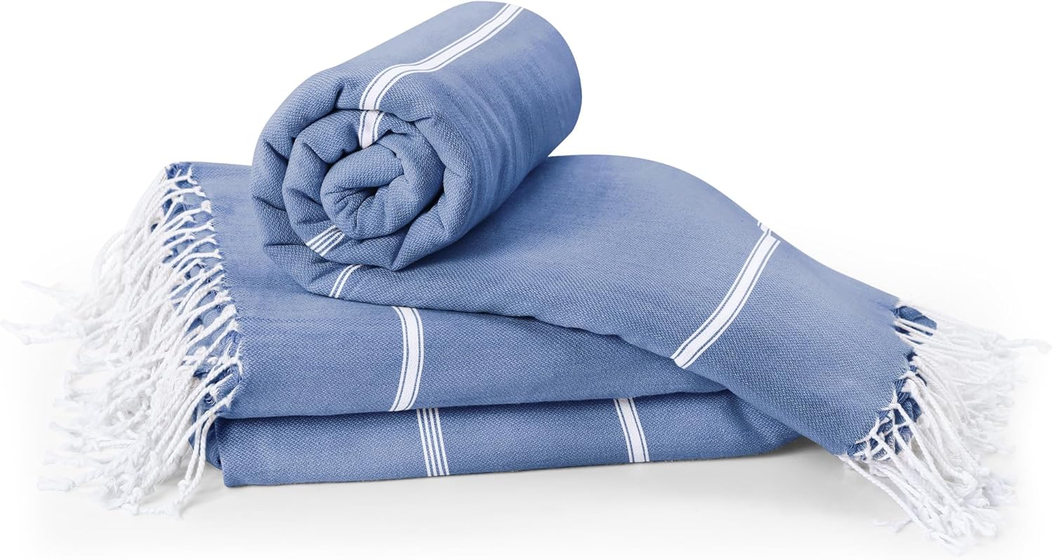 Utopia Towels Paquete de 2 toallas turcas de playa (40 x 72 pulgadas), de gran tamaño, 100% algodón, sin arena, ligeras, absorbentes, de secado