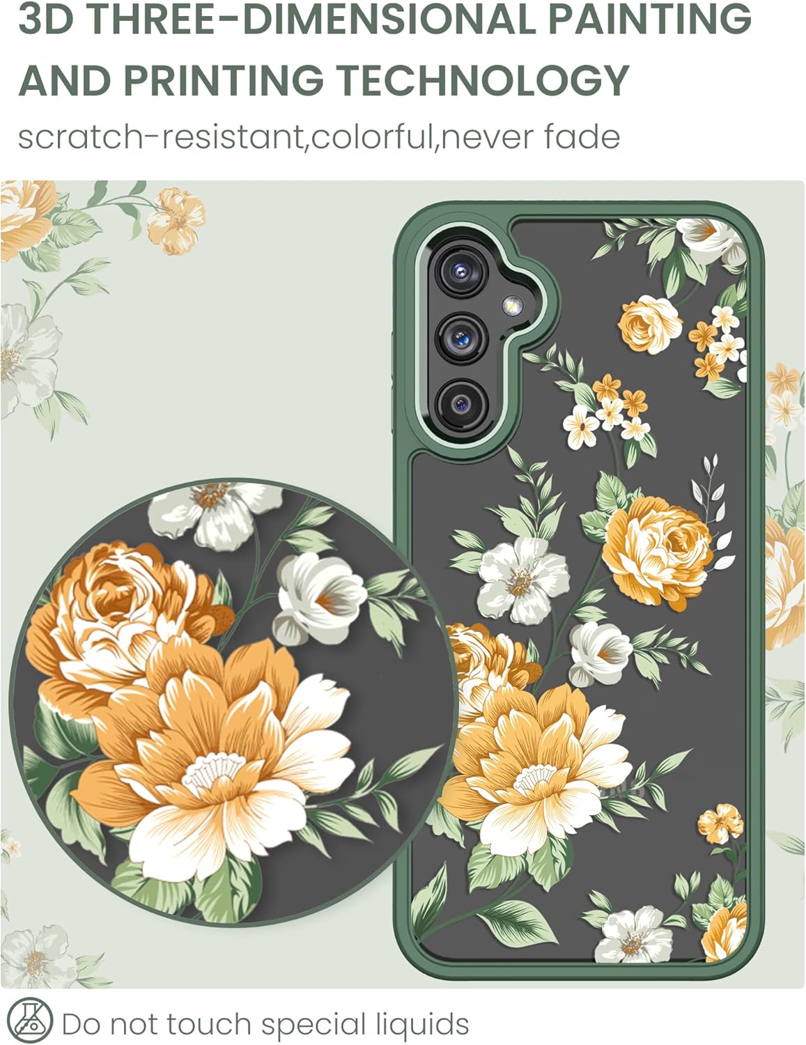 Funda para Samsung Galaxy A14 5G con protector de pantalla de vidrio templado 2 unidades, protección de grado militar TPU suave y policarbonato
