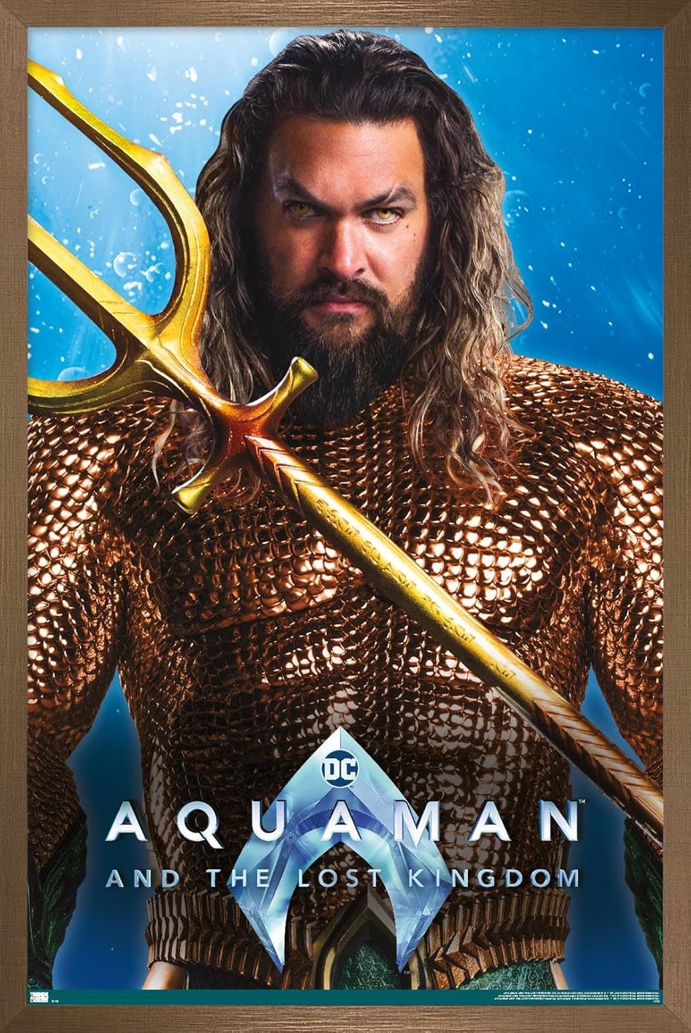 Trends International DC Comics Movie Aquaman y el Reino Perdido – Póster de pared de Aquaman, 22.37 x 34.00 pulgadas, versión enmarcada en bronce