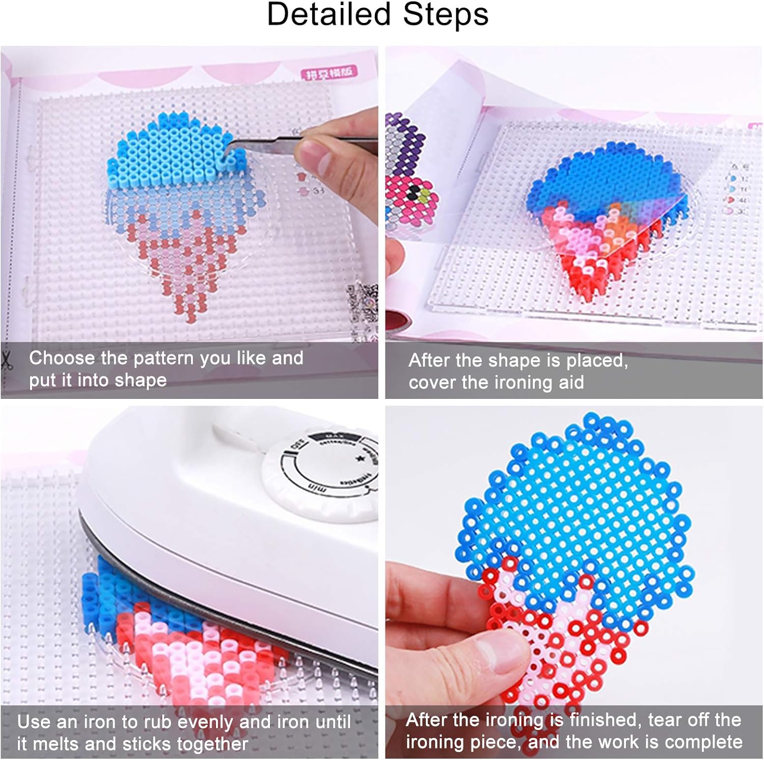 PandaHall – 50 piezas de papel de planchado de cuentas fusibles de 5.9 x 5.9 pulgadas, papel de planchado cuadrado transparente de termoestabilidad