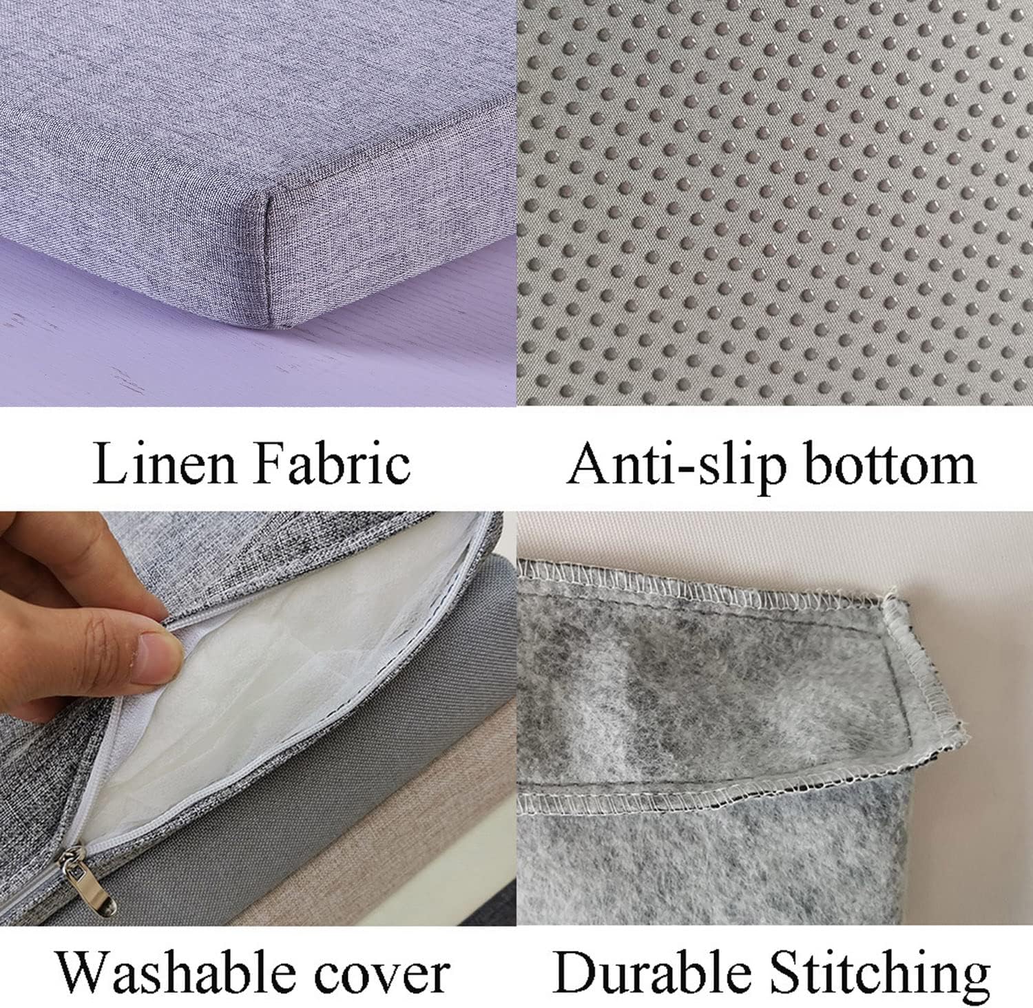 Cojín de banco de piano para almacenamiento de zapatos en interiores con lazos, almohadilla de banco de picnic antideslizante para cocina, mesa de