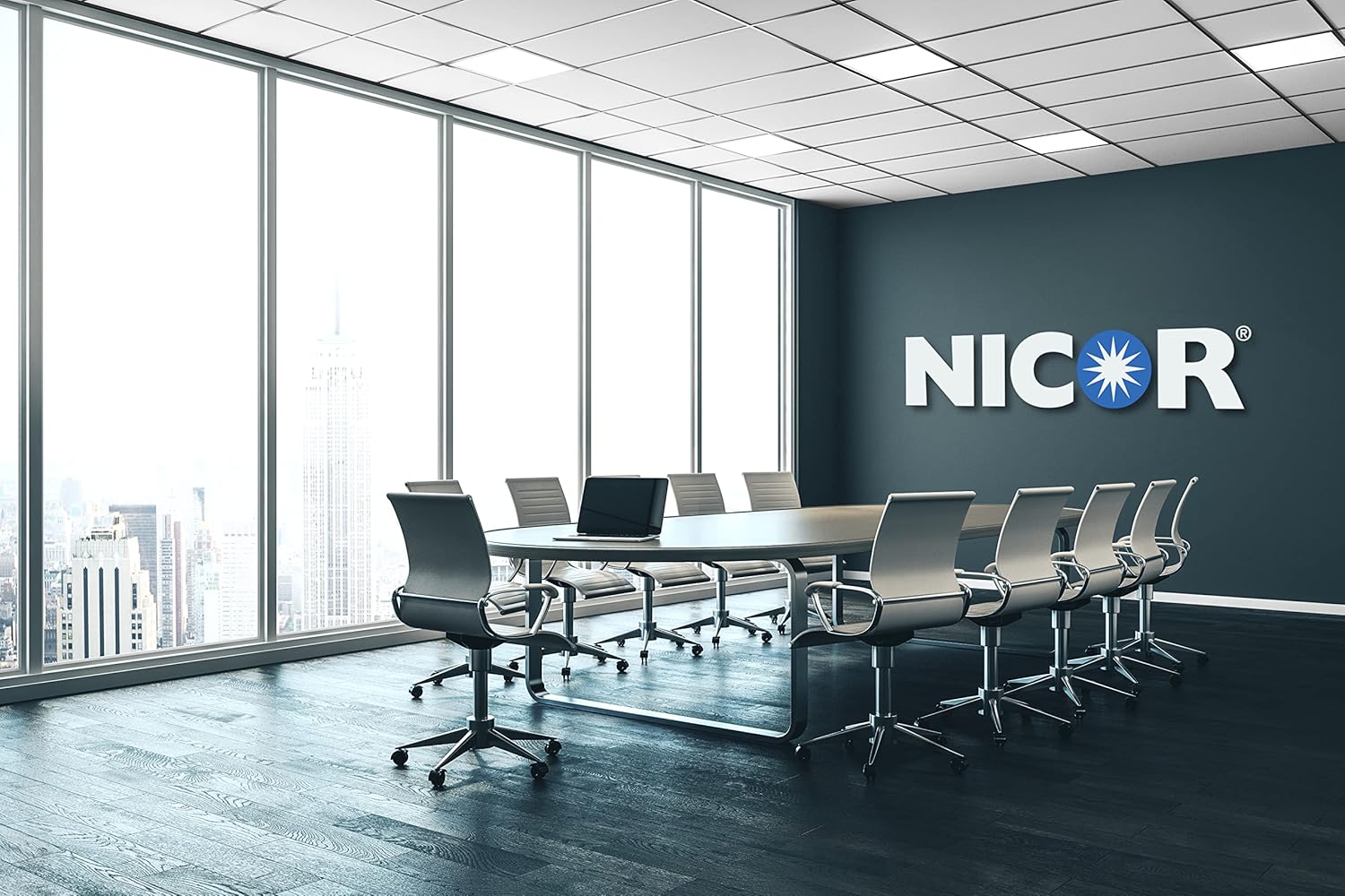 NICOR Lighting TGL124U35-2PK TGL Troffer, 2 x 4 pies, blanco