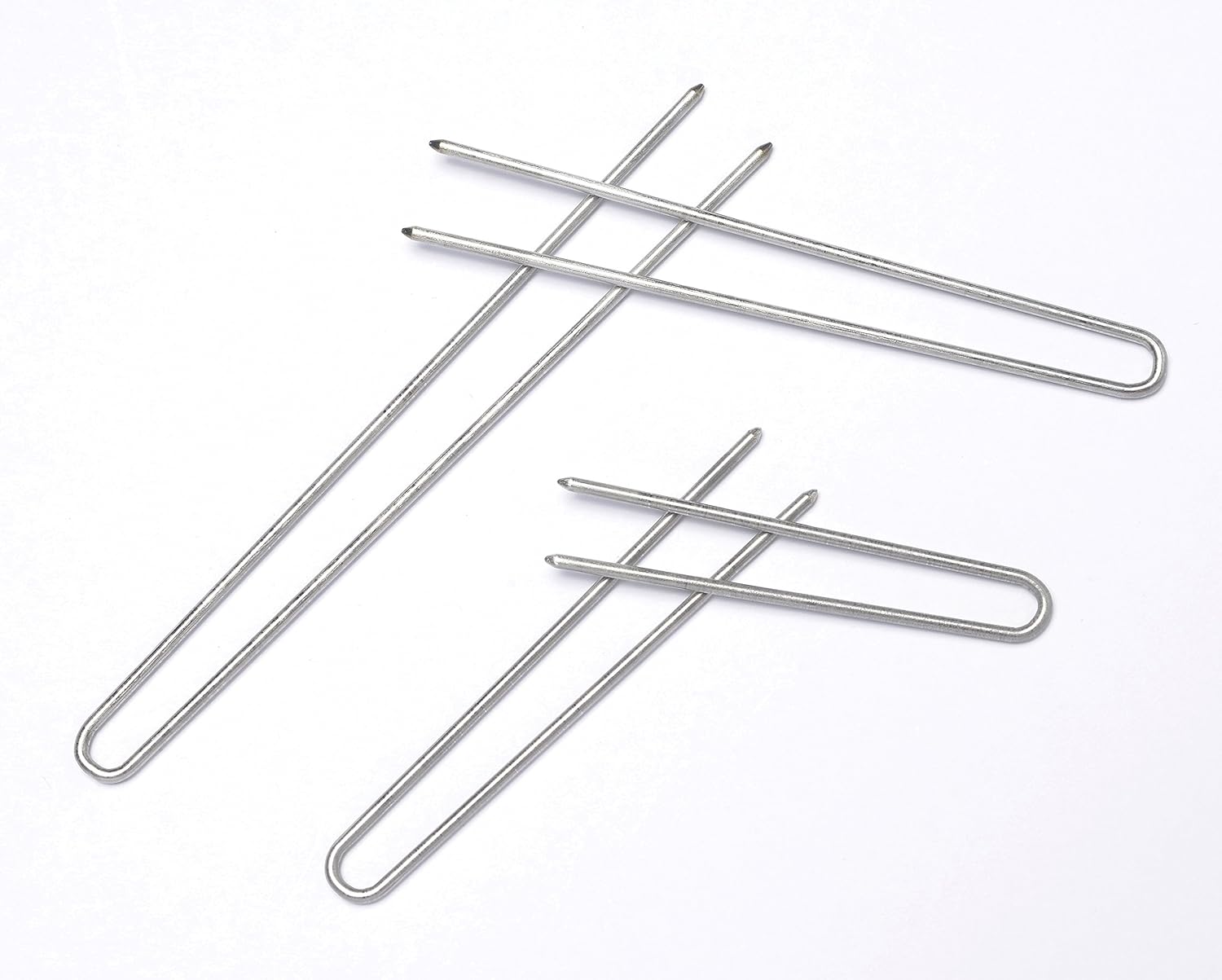 Horquillas para el cabello de 2 pulgadas rectas, 3 paquetes (36 pines) de acero inoxidable plateado, resistentes, sin enganches, hechas a mano, en