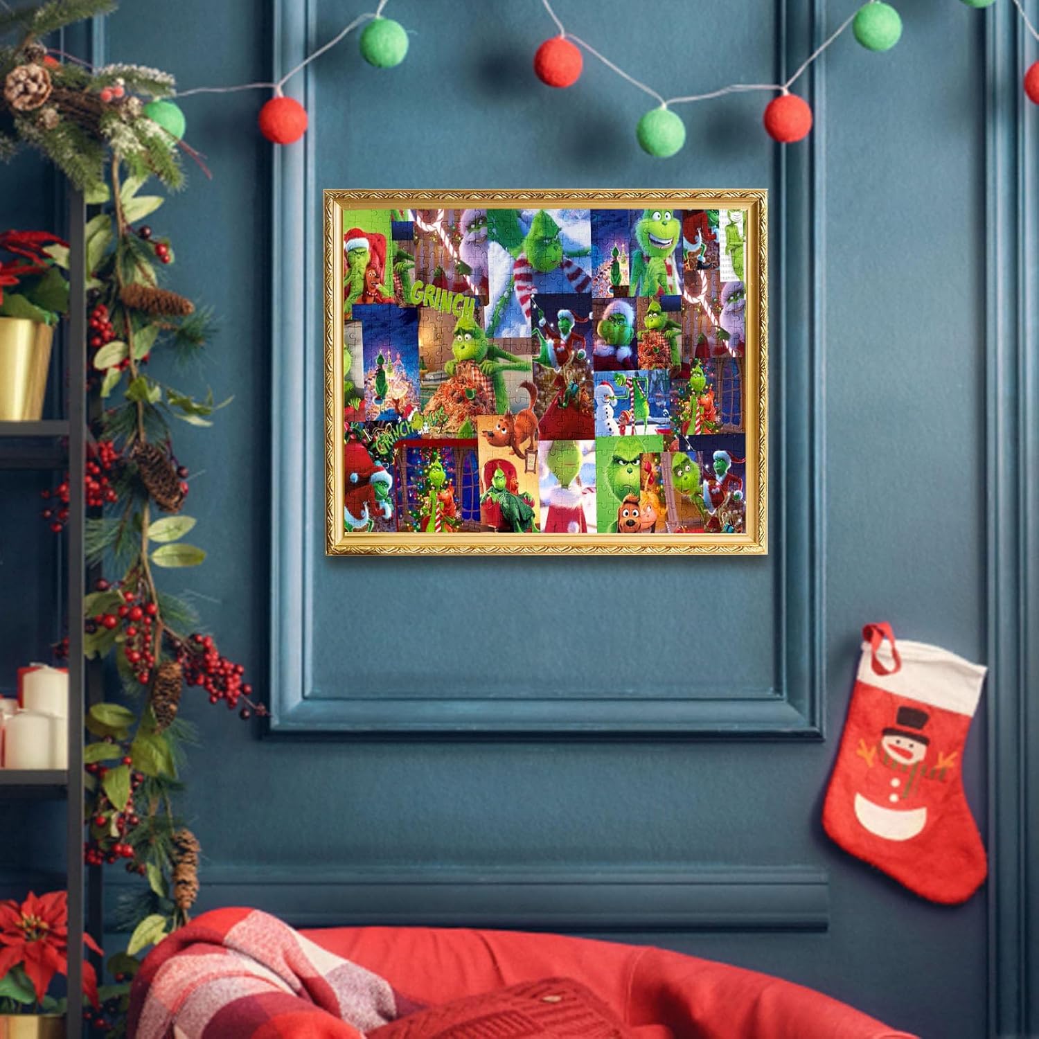 Rompecabezas de calendario de Adviento 2023-1008 piezas para adultos y niños, calendario de cuenta regresiva de Santas Grinchmas de 24 días,