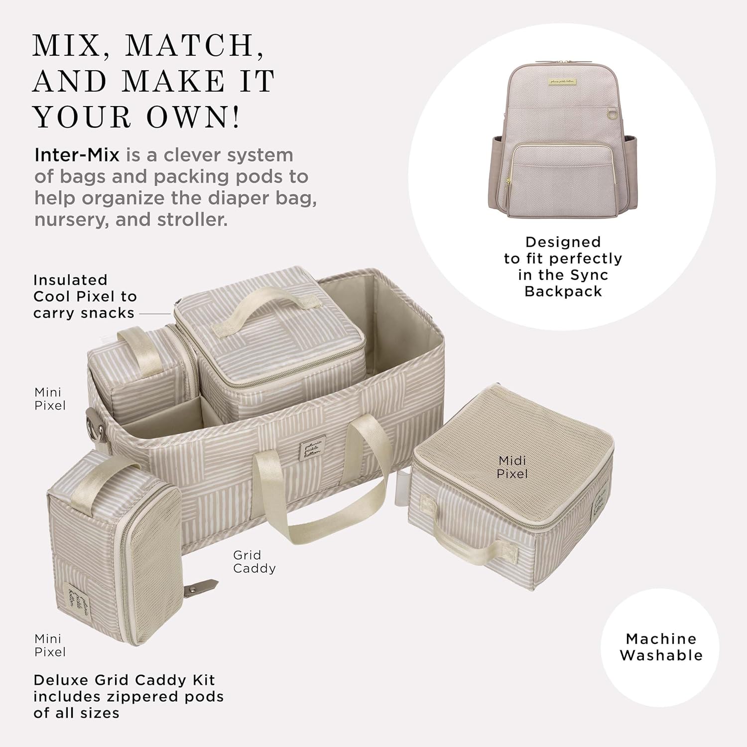 Petunia Pickle Bottom Kit de lujo Inter-Mix  Organizador de pañales para bebé  Mantén todo organizado en bolsa de pañales, cochecito o guardería,