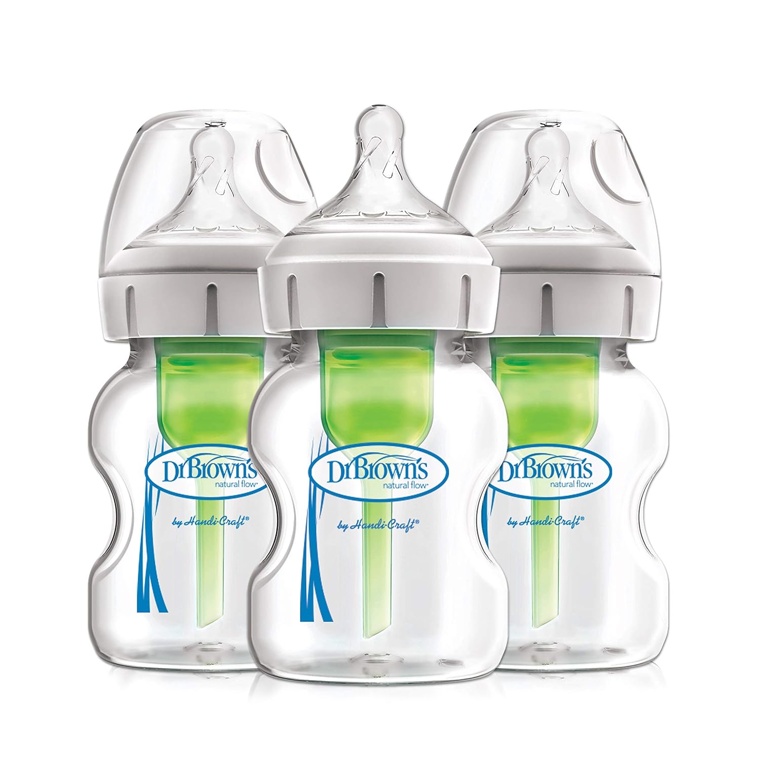 Dr. Brown’s Natural Flow Options+ Biberones de vidrio estrecho, 8 oz & Dr. Brown’s Natural Flow Anti-Colic Options+ Biberones de vidrio de cuello