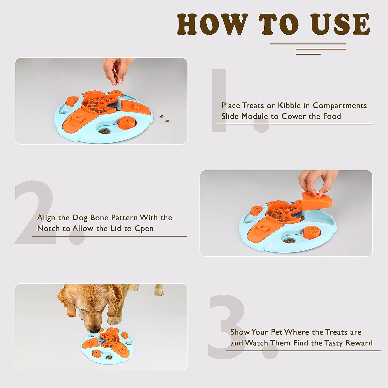 ZALBYUY Juguetes de rompecabezas para perros, rompecabezas de alimentación lenta, juguetes interactivos para entrenamiento y estimulación del