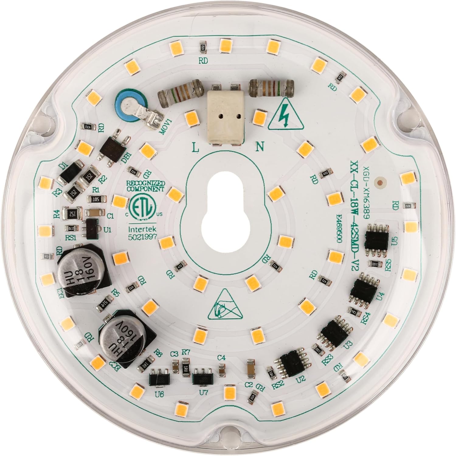 Ventilador de techo de 4 pulgadas, 18 W, luz LED de repuesto blanca de 6000 K, 120 V, 1800 lm, 90 Ra, kit de actualización LED para ventilador de