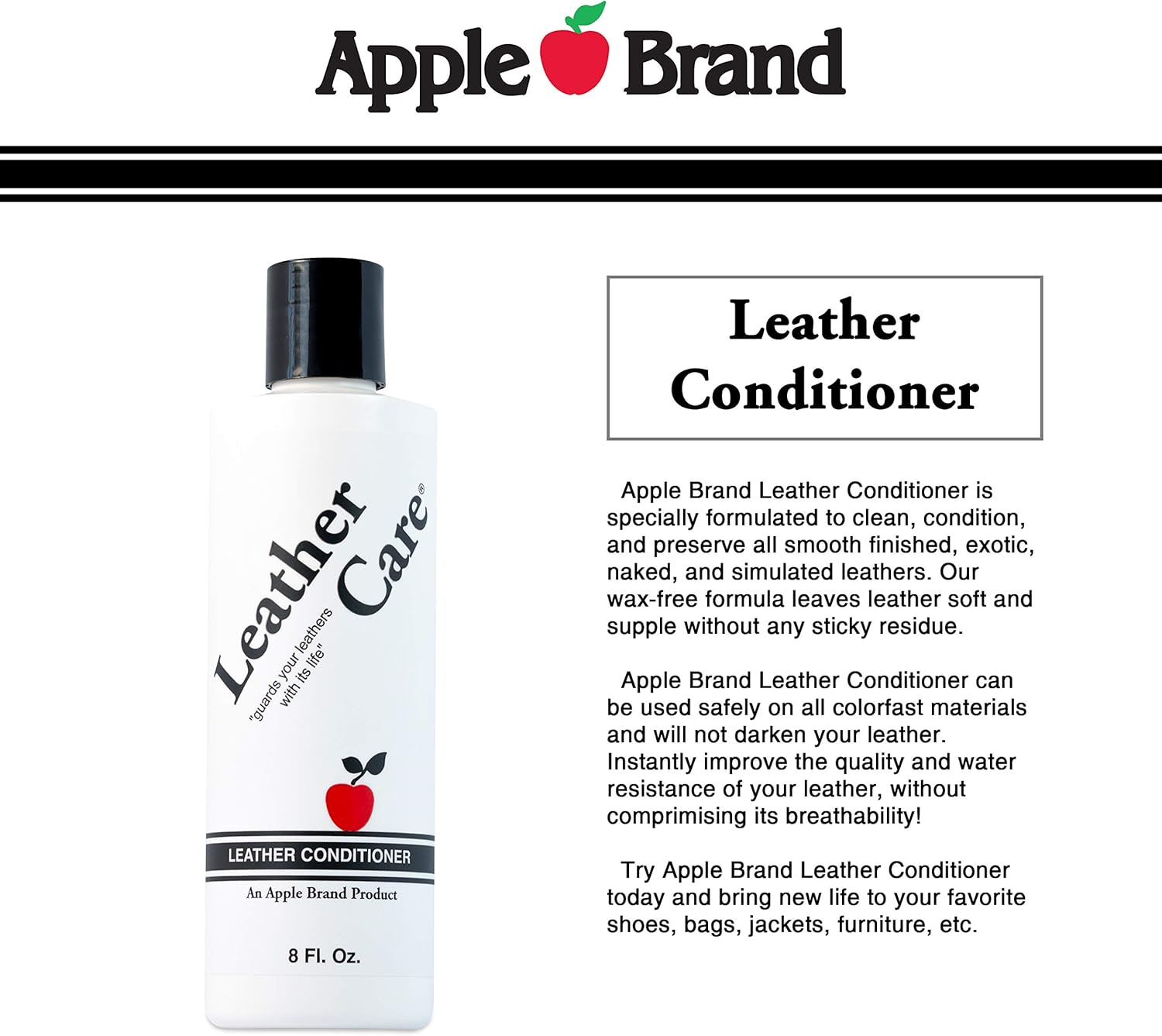 Acondicionador de cuero Apple Leather Care Botella de 8 onzas