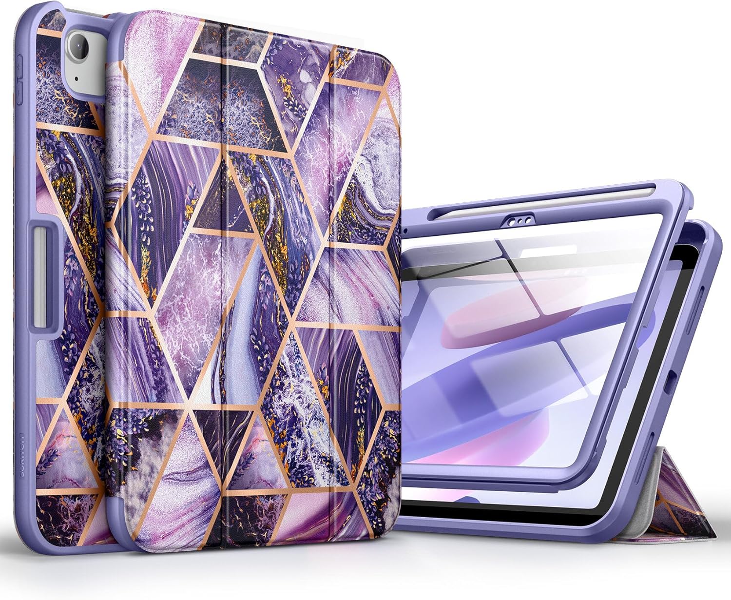 SURITCH Funda para iPad de 10.9 pulgadas de 10.9 pulgadas 2022, protector de pantalla integrado con soporte magnético de triple pliegue, función de