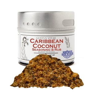Condimento y frote de coco caribeño, auténtica mezcla de especias gourmet artesanales, sin OMG, 2 onzas, lote pequeño, lata magnética, Gustus Vitae Condimento y frote de coco caribeño, auténtica mezcla de especias gourmet artesanales, sin OMG, 2 onzas, lote pequeño, lata magnética, Gustus Vitae