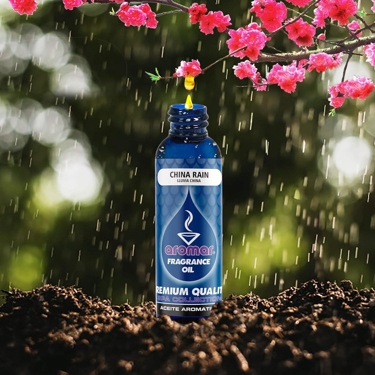 AROMAR Aceite de fragancia premium, niebla de lluvia (lluvia de China) botellas de 4 onzas. Aromático de larga duración, aromaterapia fresca y