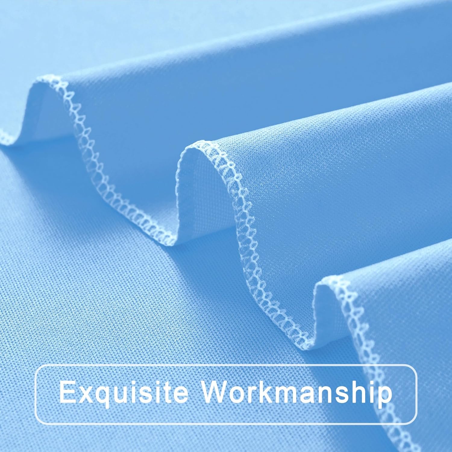 Cortinas de fondo azul bebé de 10 x 20 pies, sin arrugas, cortinas de fondo de poliéster azul claro, decoraciones de fondo para fiesta