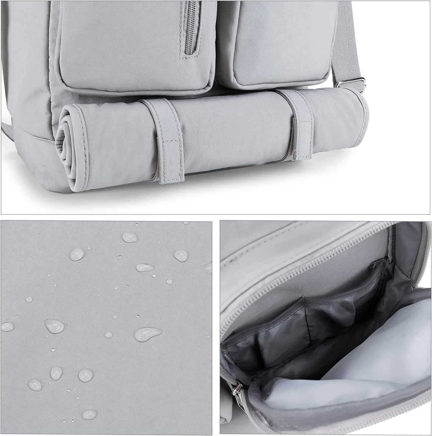 Bolsa de pañales con estuche para chupete y cambiador de estación, bolso de mensajero multifunción para fin de semana, bolsa de bebé