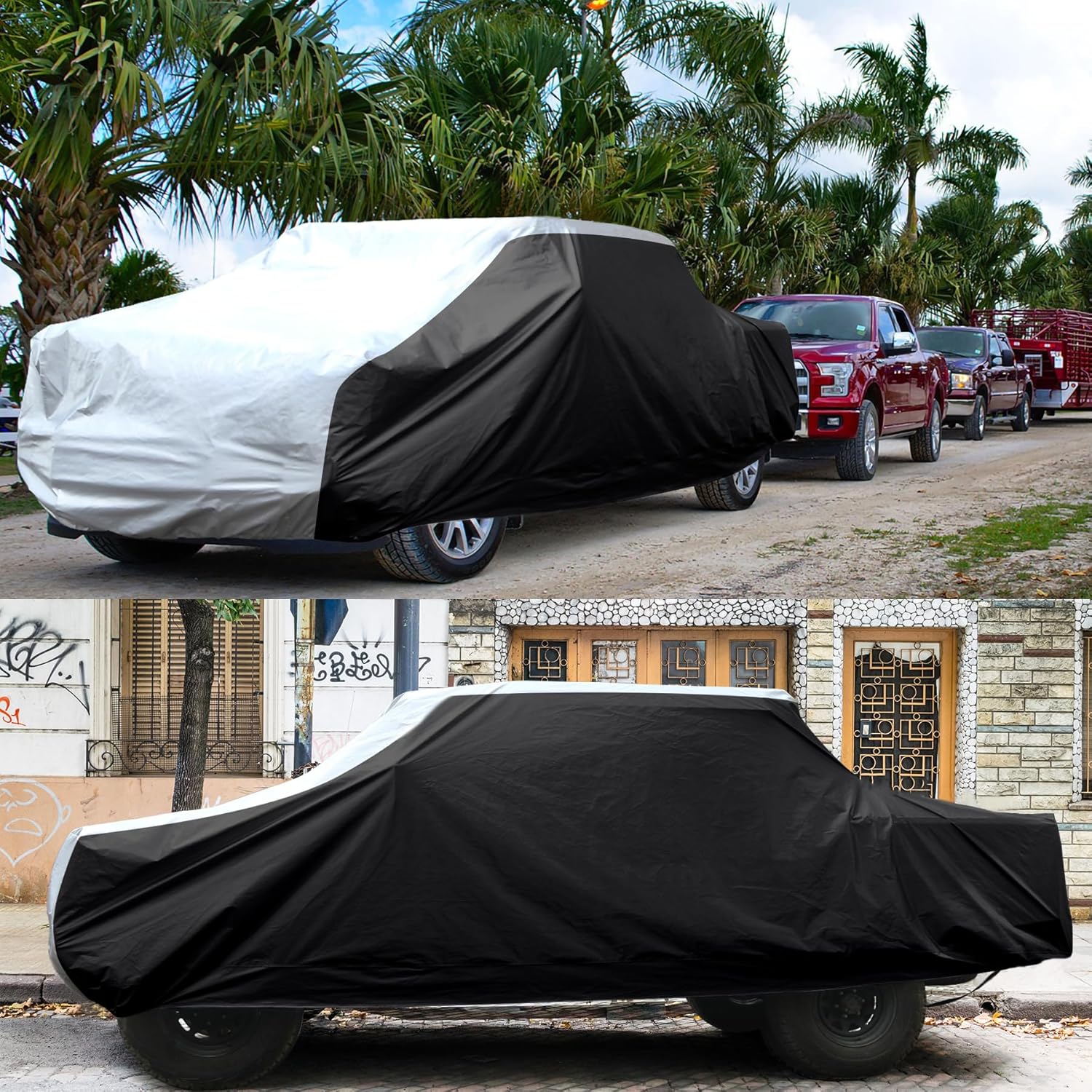 Cubierta para camión de 6 capas, cubierta completa impermeable para todo tipo de clima, cubierta completa para interiores y exteriores, protección