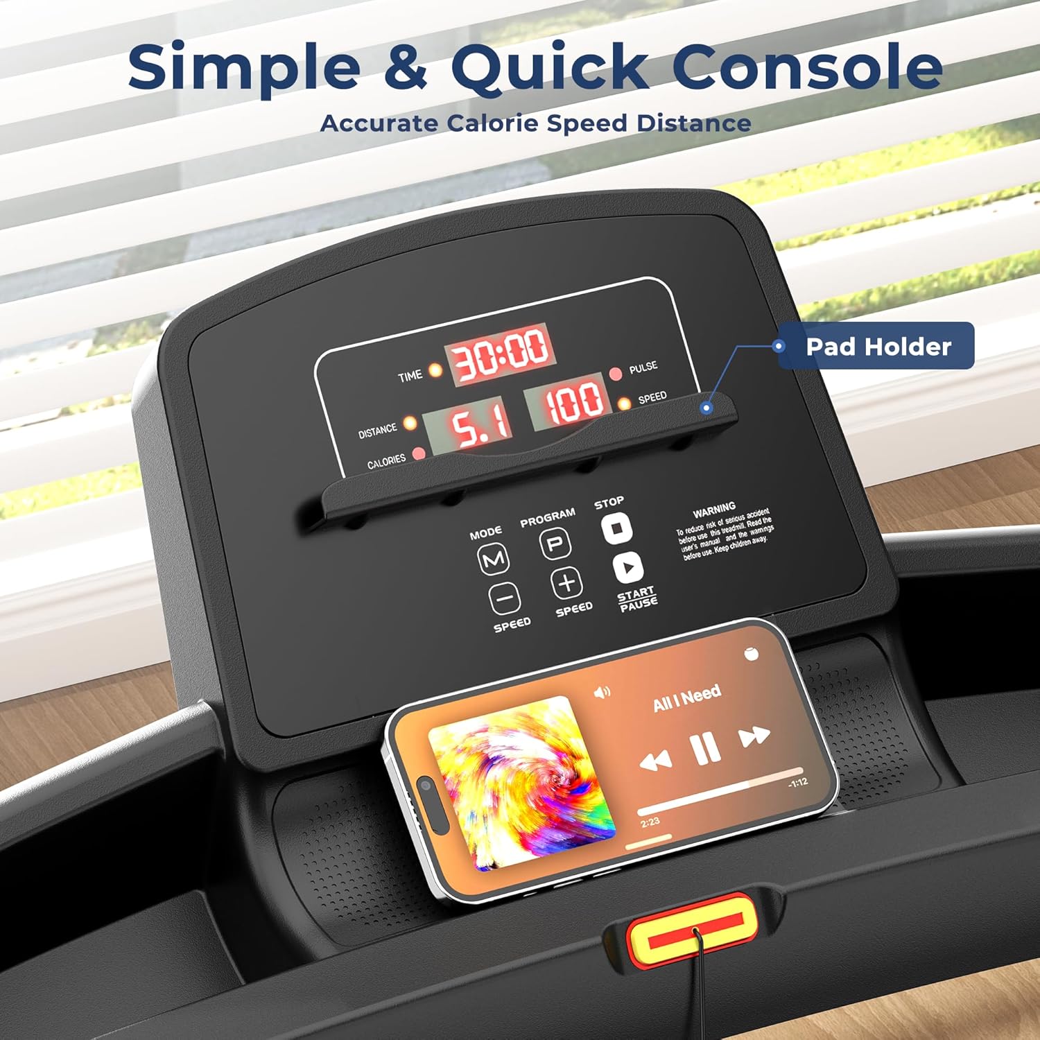 OMA Cintas de correr para gimnasio en casa, 3.0 HP de capacidad de 300 libras, caminadora plegable con inclinación ajustable, cubierta más grande,