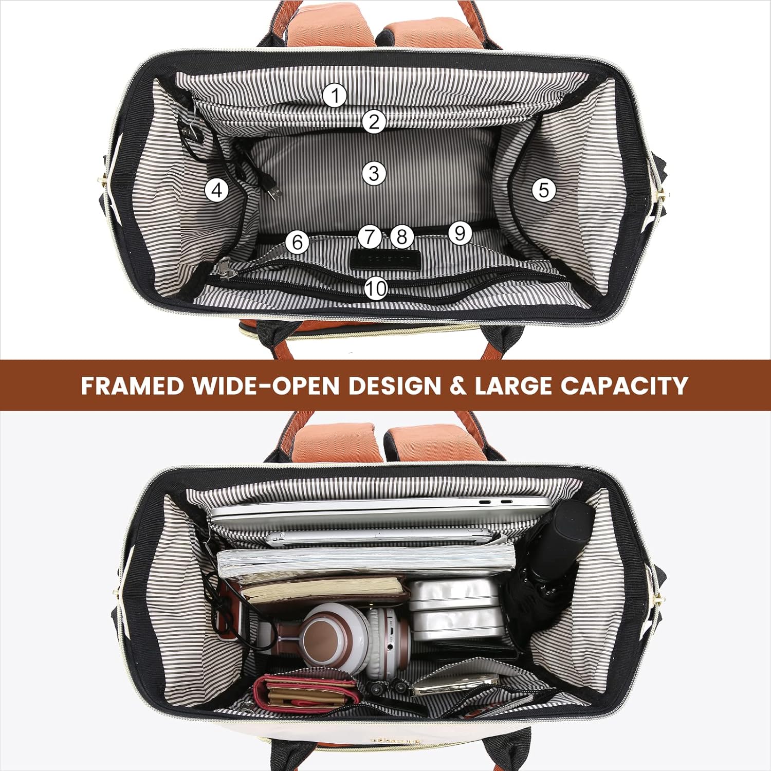 LOVEVOOK Mochila para computadora portátil para mujer, mochilas elegantes de negocios de 17 pulgadas, bolsas de médico para enfermera, mochila