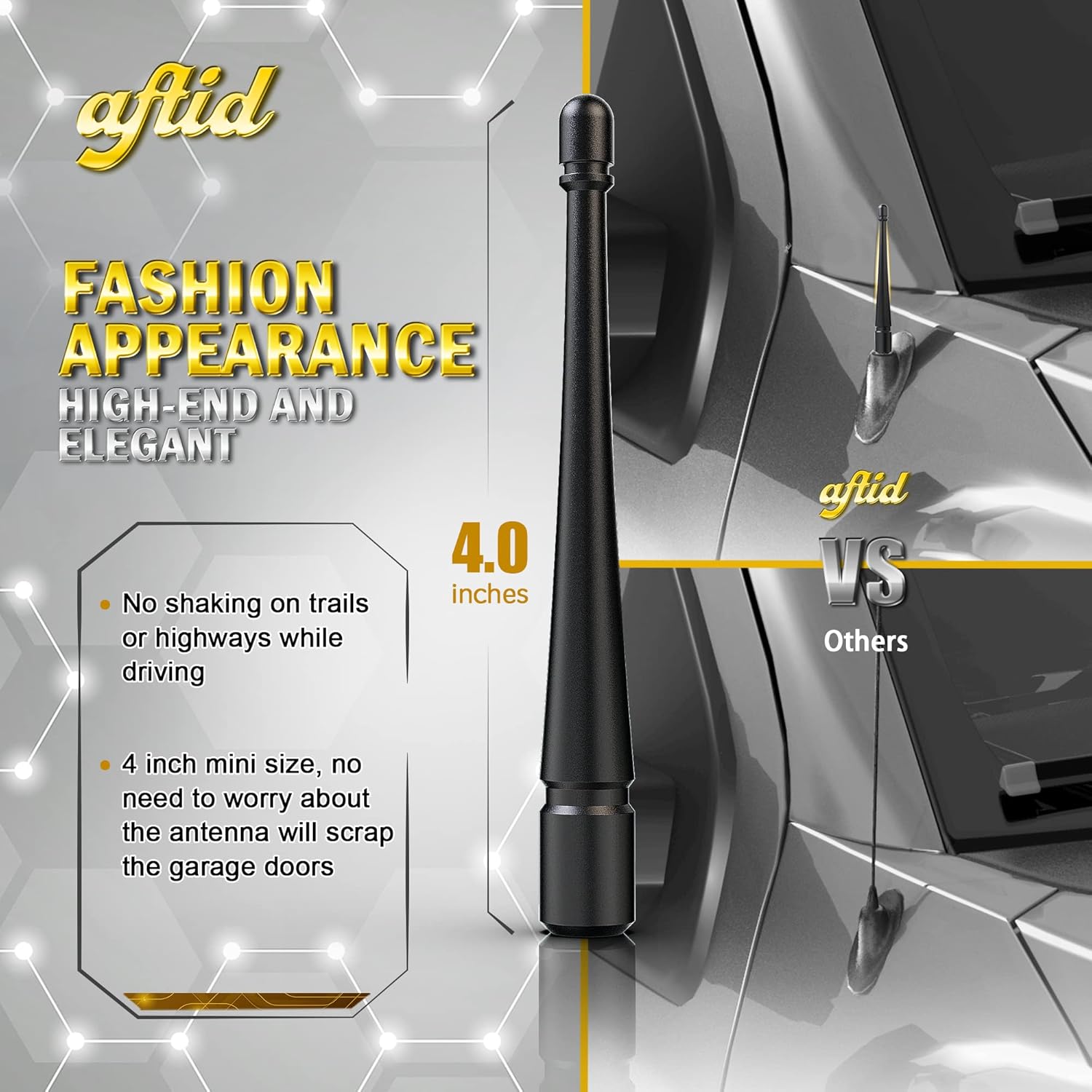 Antena rechoncha de aluminio de 4 pulgadas compatible con Ford F150 1997-2024