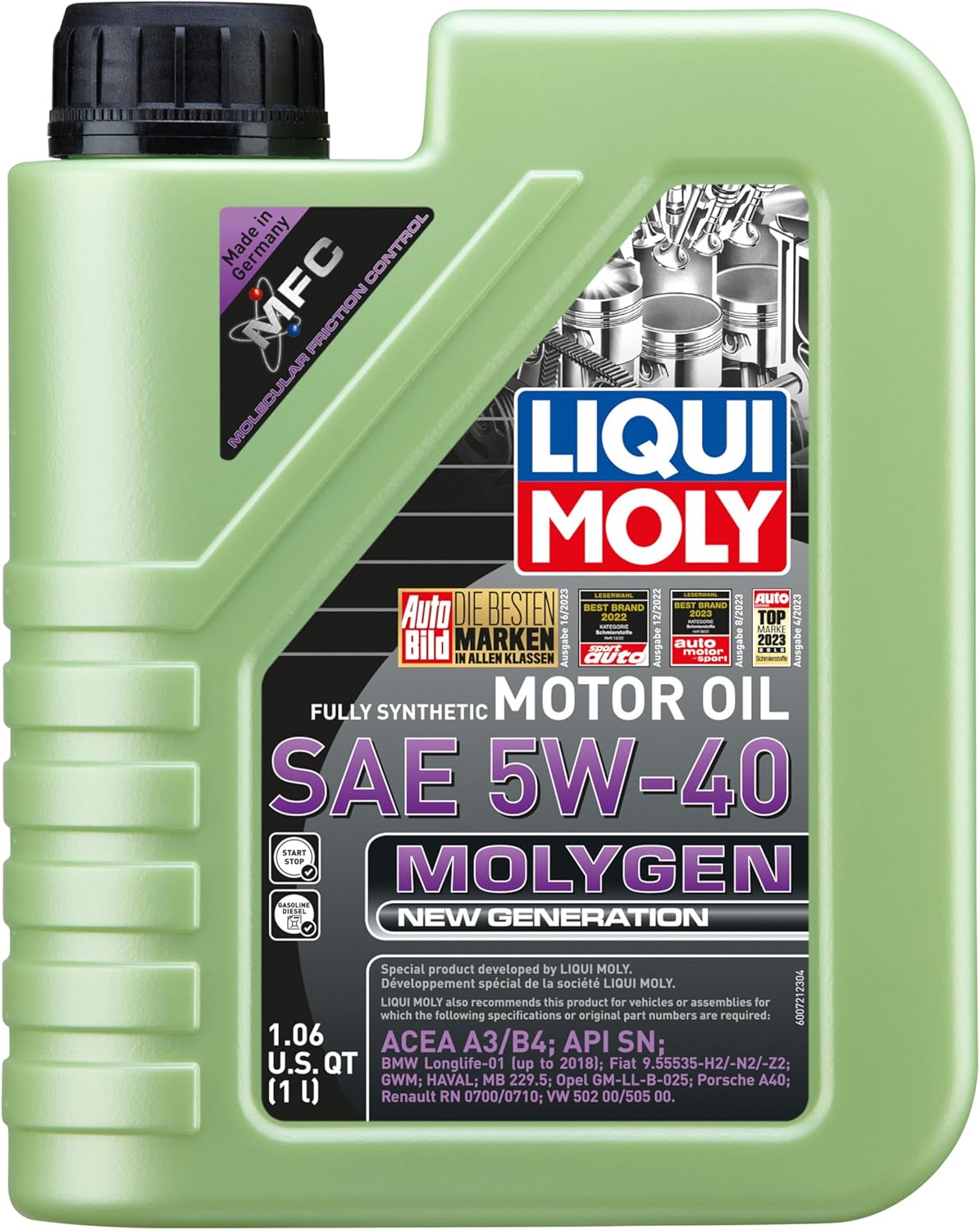 Liqui Moly Aceite de motor Molygen New Generation 5W-40 20230, 1 litro
