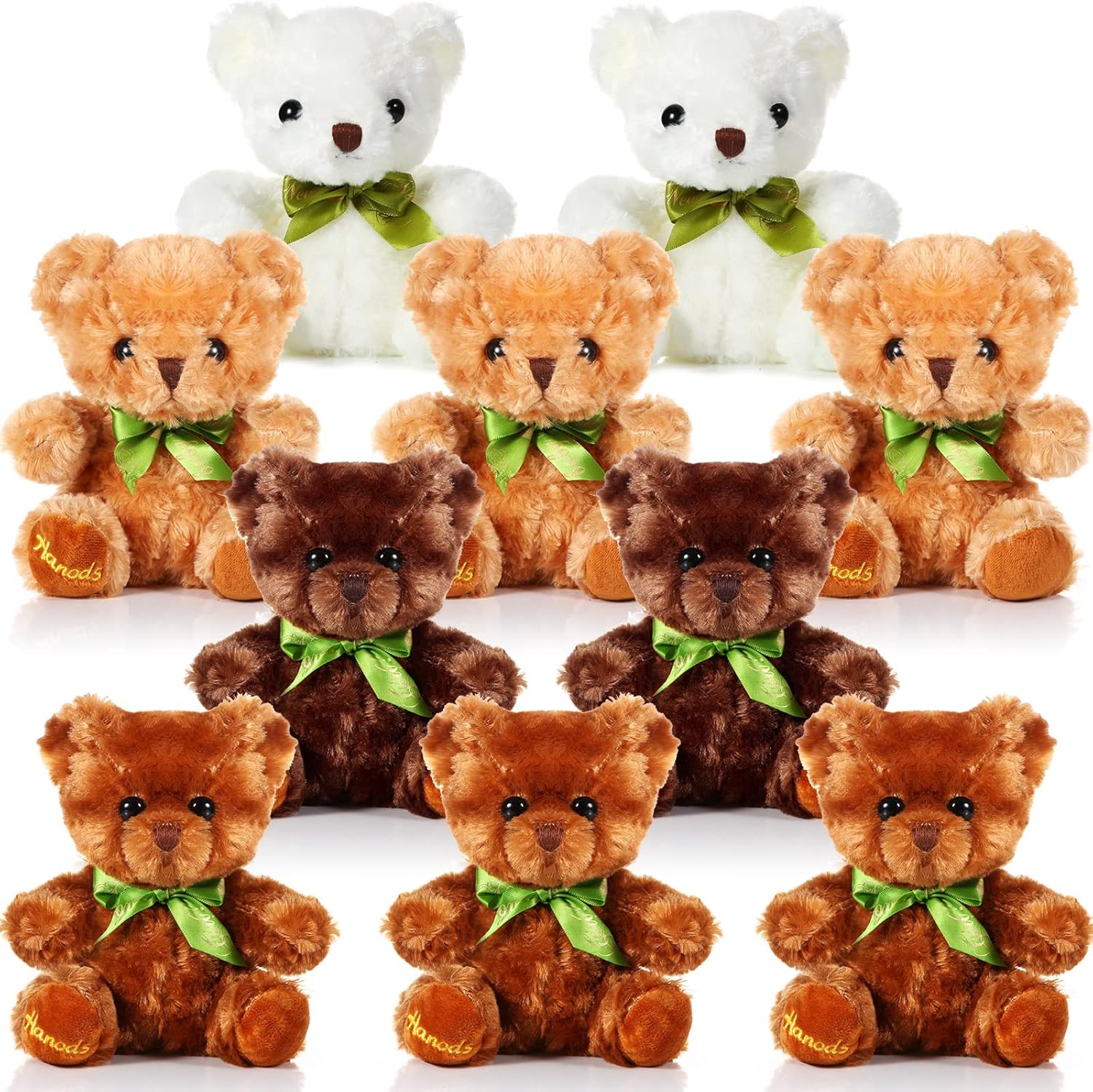 10 piezas de osos de peluche suave, lindos osos para niños y niñas, cumpleaños, día de San Valentín, baby shower, oso recuerdo de fiesta (color