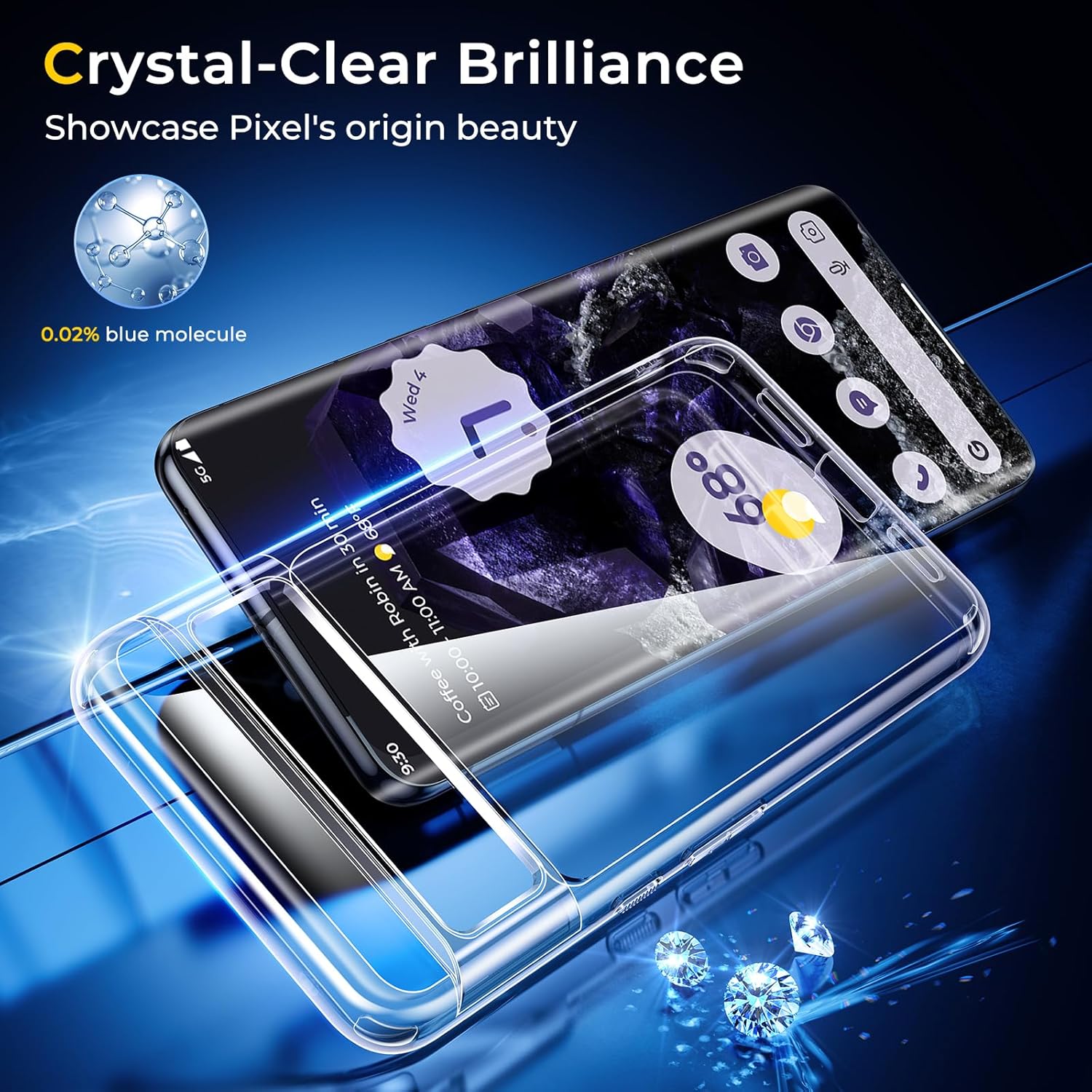Humixx Funda ultratransparente para Google Pixel 8 (2023)  Transparente Máxima protección contra caídas acabado no amarillento Agarre mejorado y