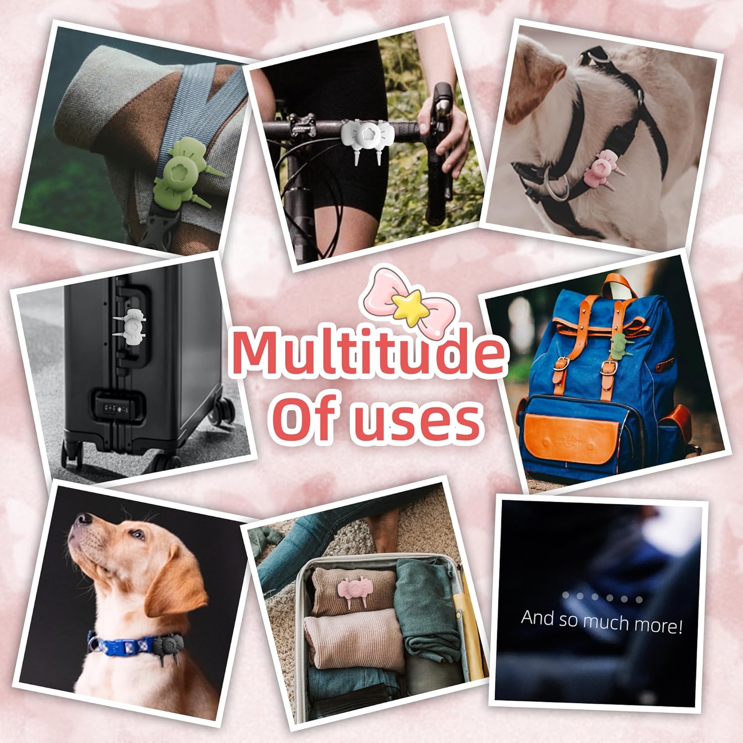 Nearockle Soporte para Airtag impermeable, paquete de 4 fundas de silicona para rastreador GPS Airtag Apple, cuerpo completo cubierto con diseño de