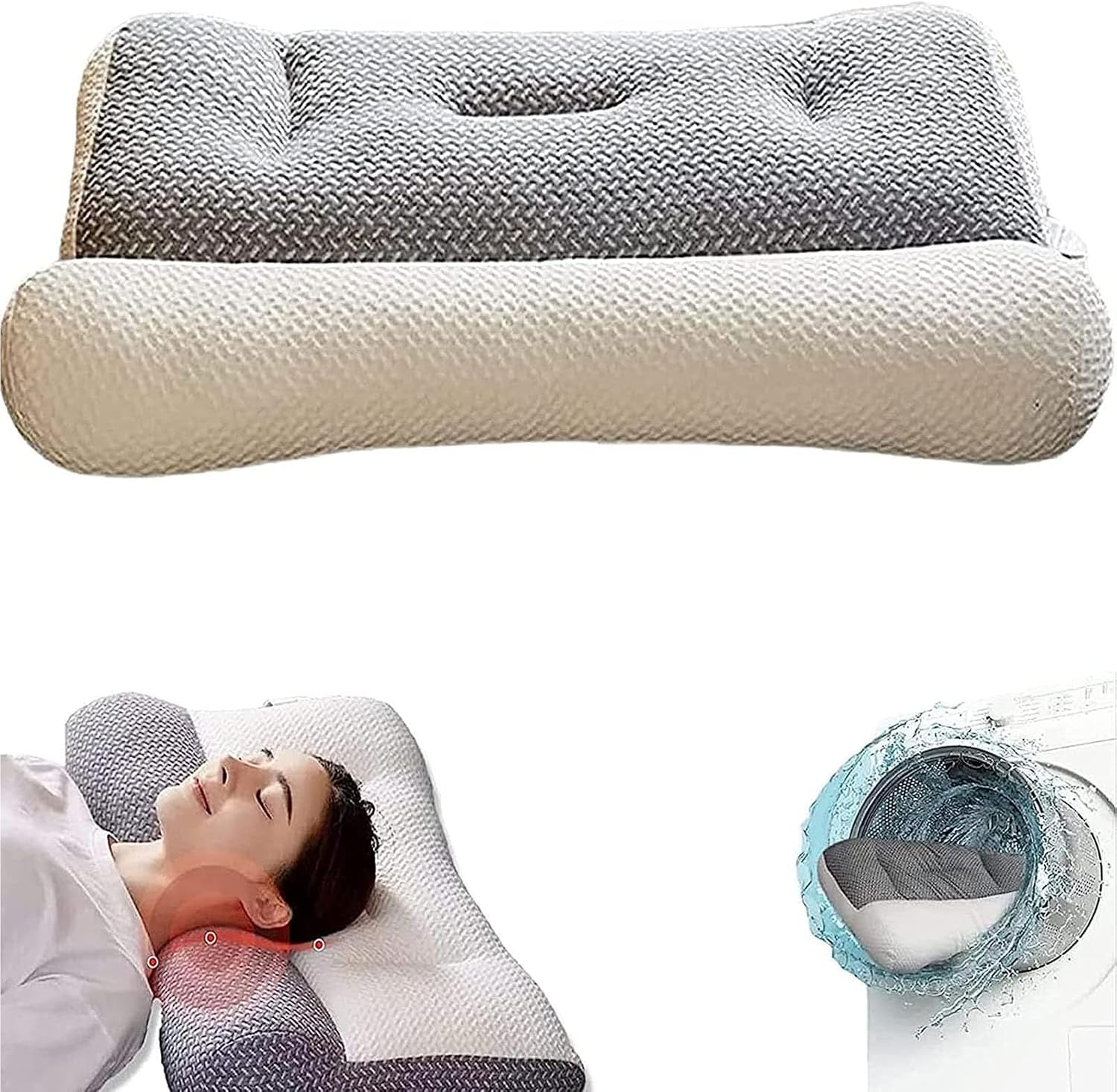 R&R Comfort – Almohada para dormir, almohada súper ergonómica, protege tu cuello y columna vertebral, almohada de cuello robusta y rústica,